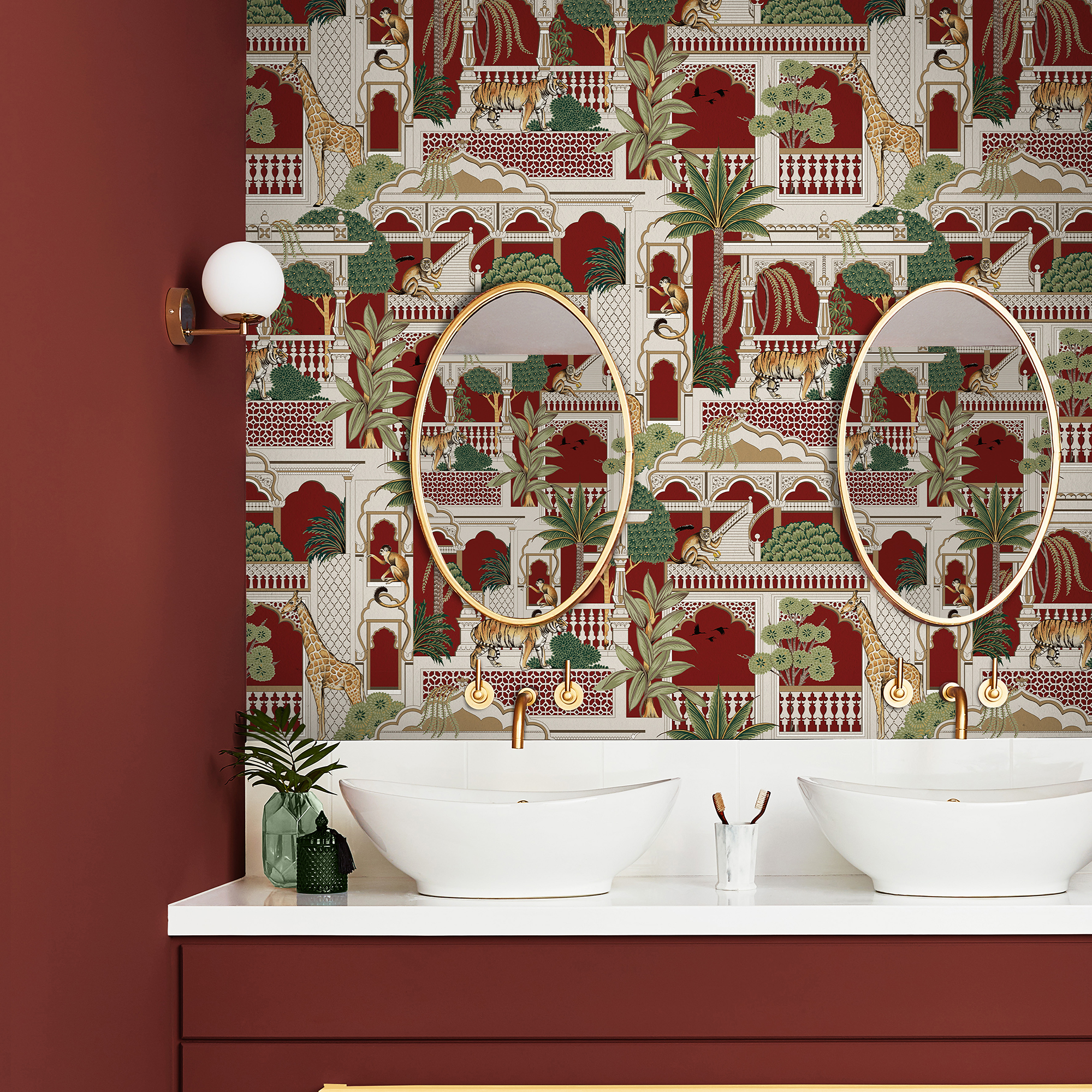 Graham & Brown - Vliesbehang Animahal Alizarin - 1omx52cm