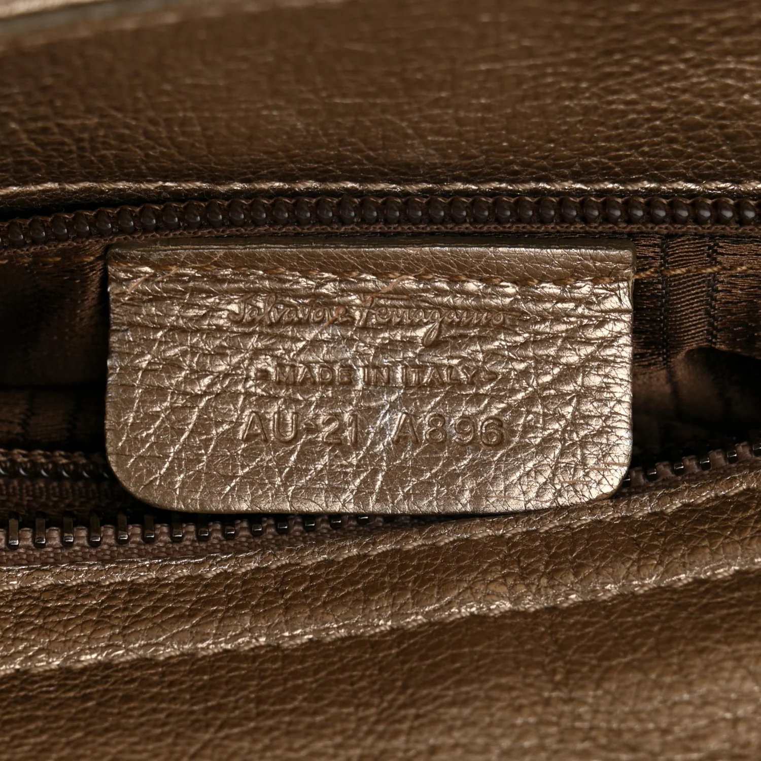 Metallic Grained Calfskin Medium Sofia Satchel Gold - Top Club