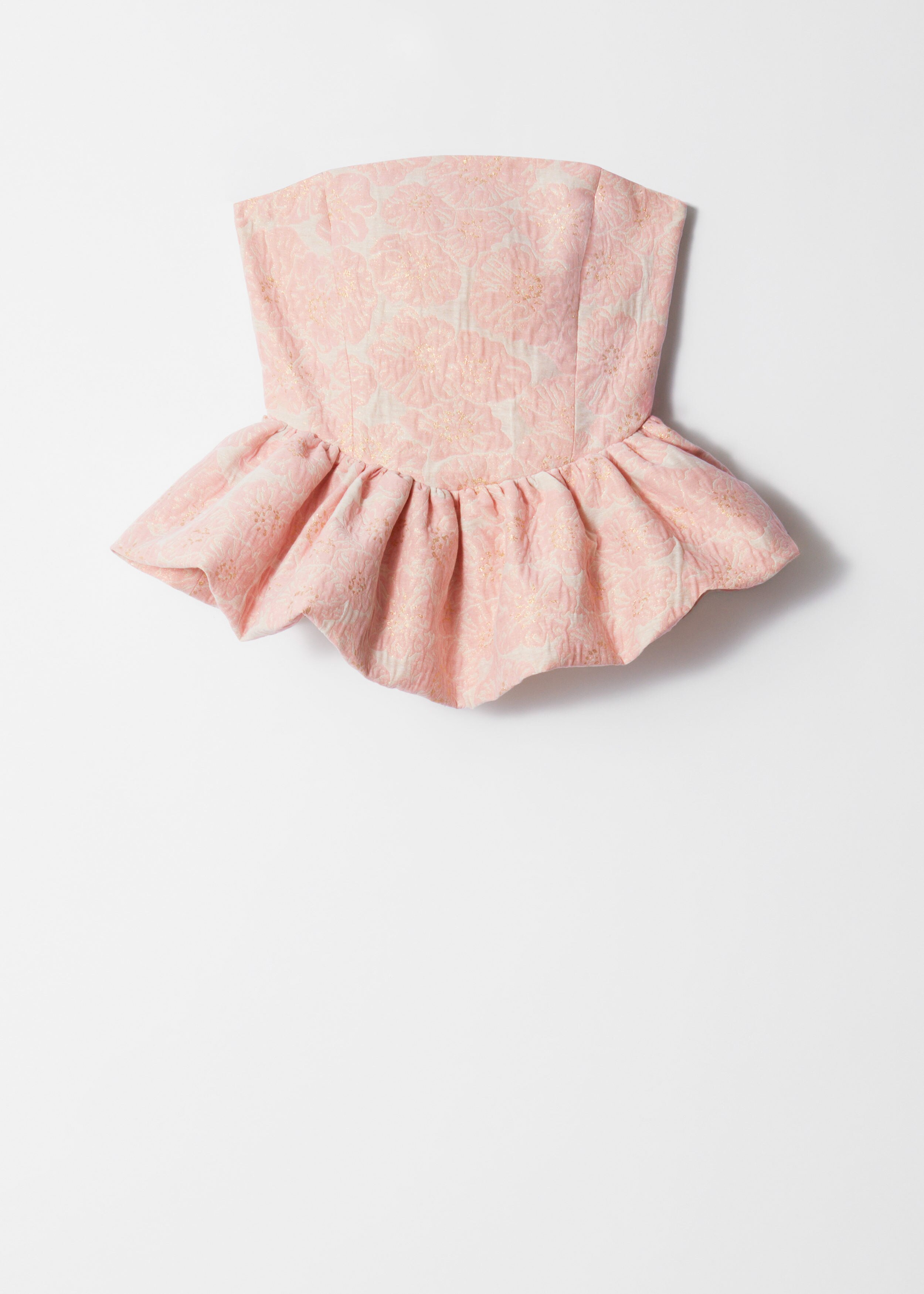 & Other Stories BANDEAU PEPLUM JACQUARD TOP