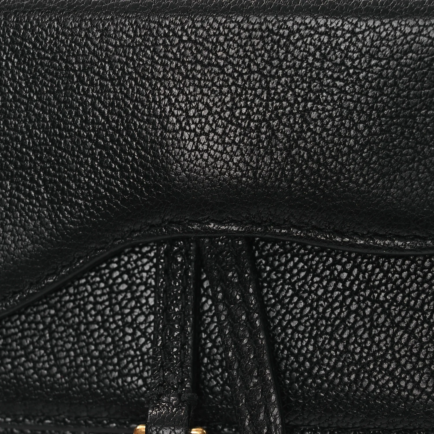 Goatskin Mini Saddle Shoulder Strap Pouch Black - Top Club