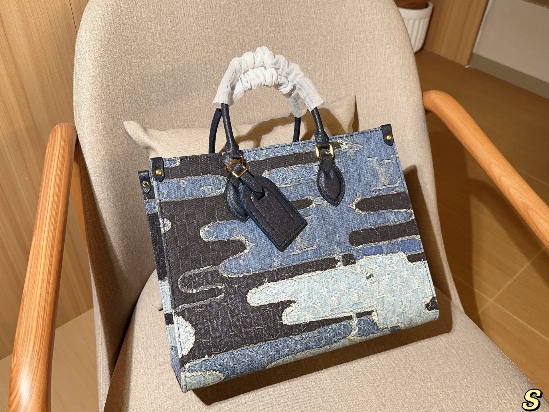 Louis new arrival denim onthego tote bag size:35 cm - Top Club