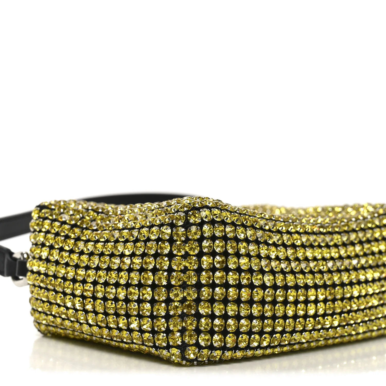Mesh Crystal Rhinestone Mini Heiress Pouch Porcelain - Top Club