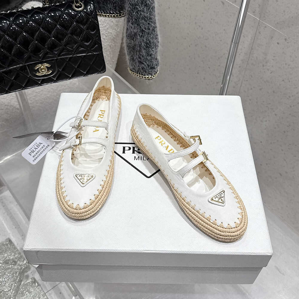 PRADA Nappa leather and raffia ballerinas - Top Club
