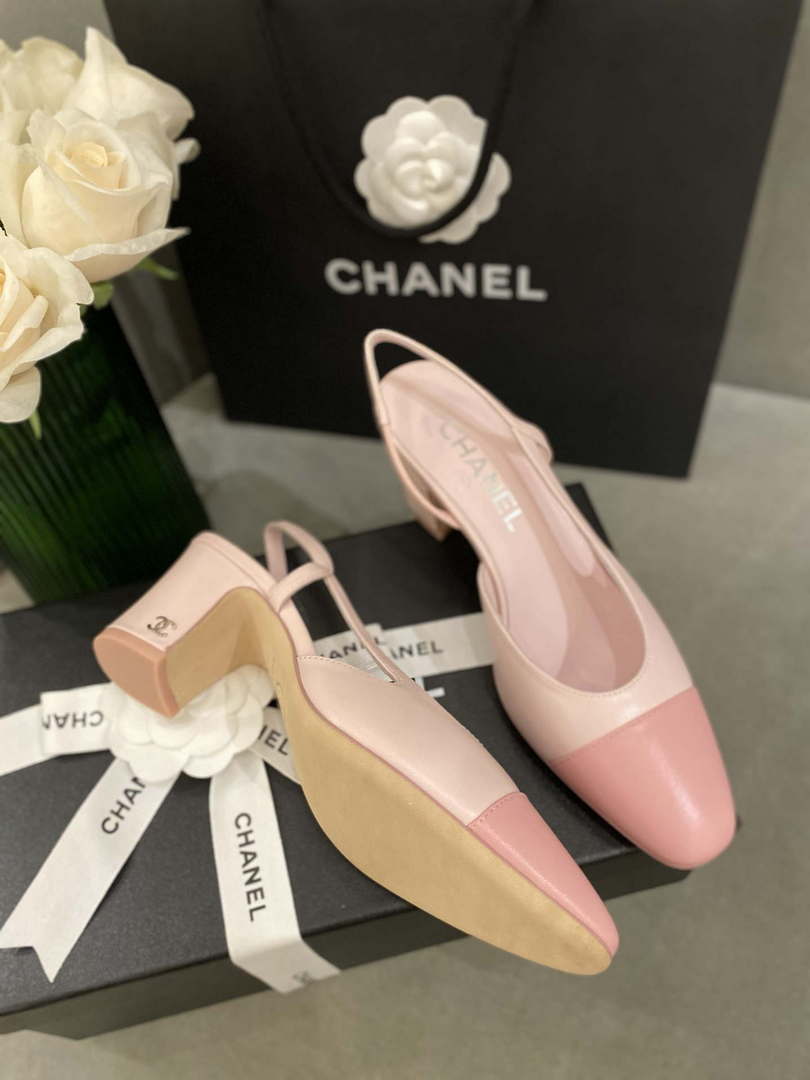 Chanel Women's G31318 Slingbacks Goatskin Grosgrain Sandals Shoes C91007 - Sneaker Replica Workshop