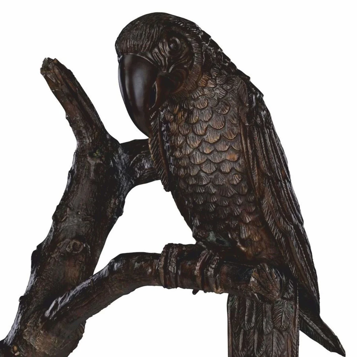 Luxury decorative bronze sculpture parrots on branch H. 150 cm - decorative figure