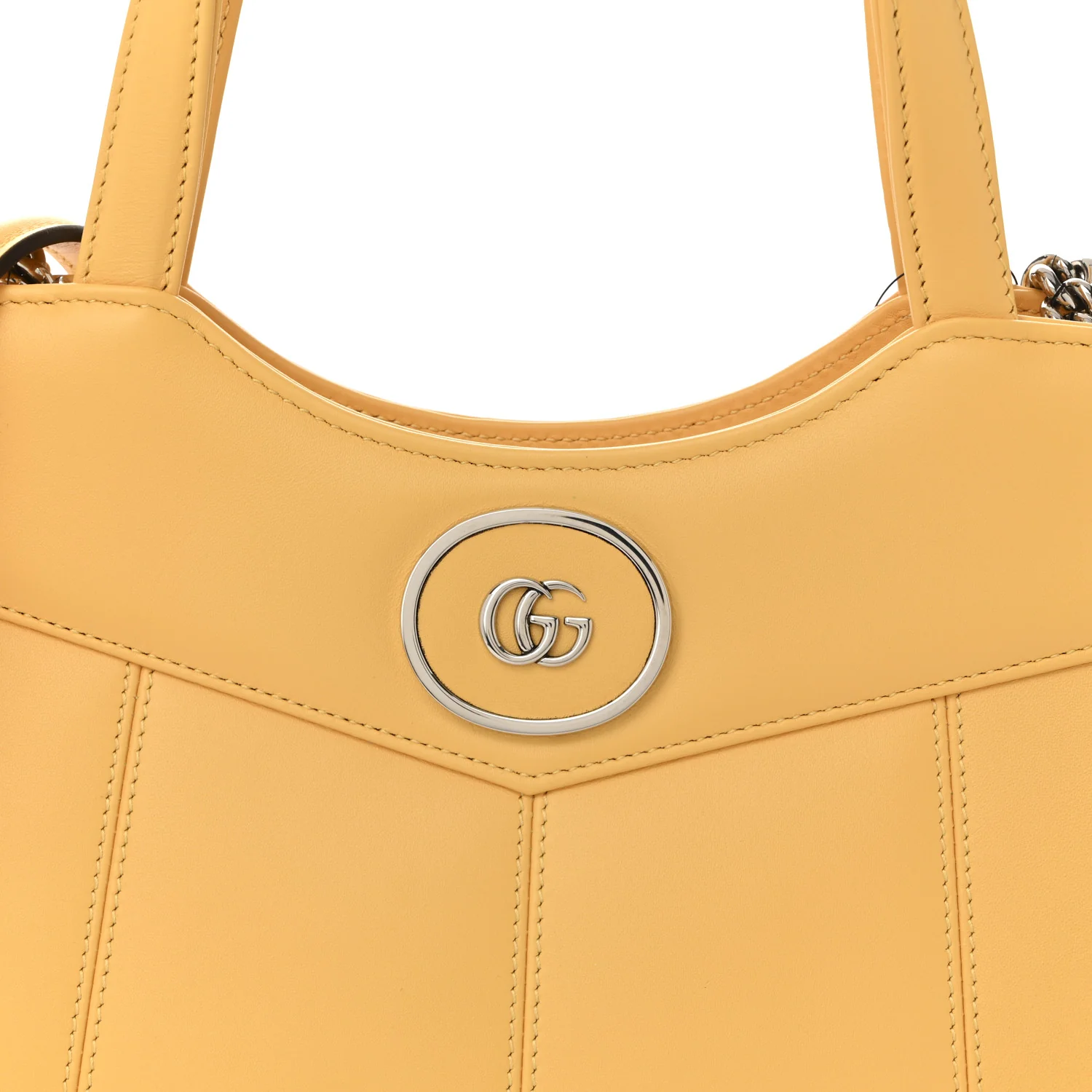Senna Calfskin Petite GG Small Tote Bag Sunny Yellow - Top Club