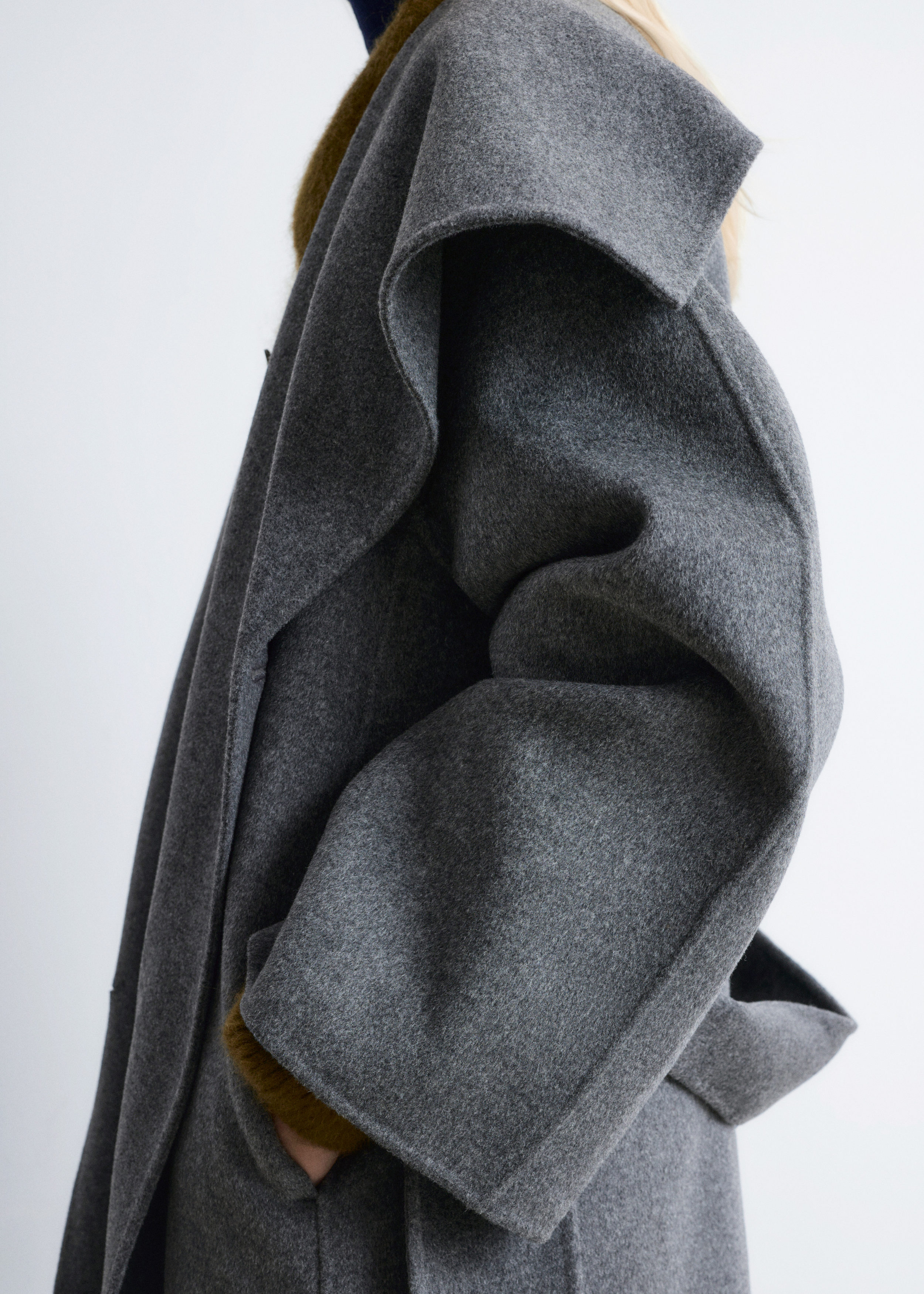 & Other Stories SHAWL-COLLAR WOOL MAXI COAT
