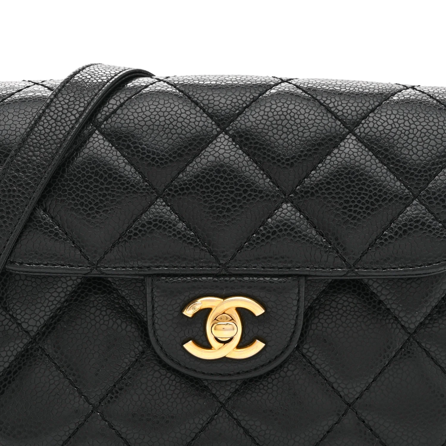 Caviar Quilted Mini Chain Flap Black - Top Club