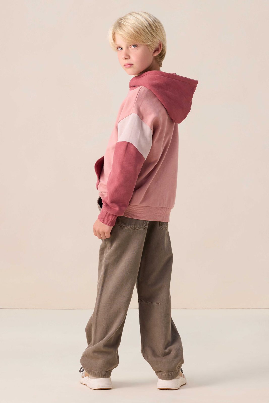 Roze colourblock hoodie