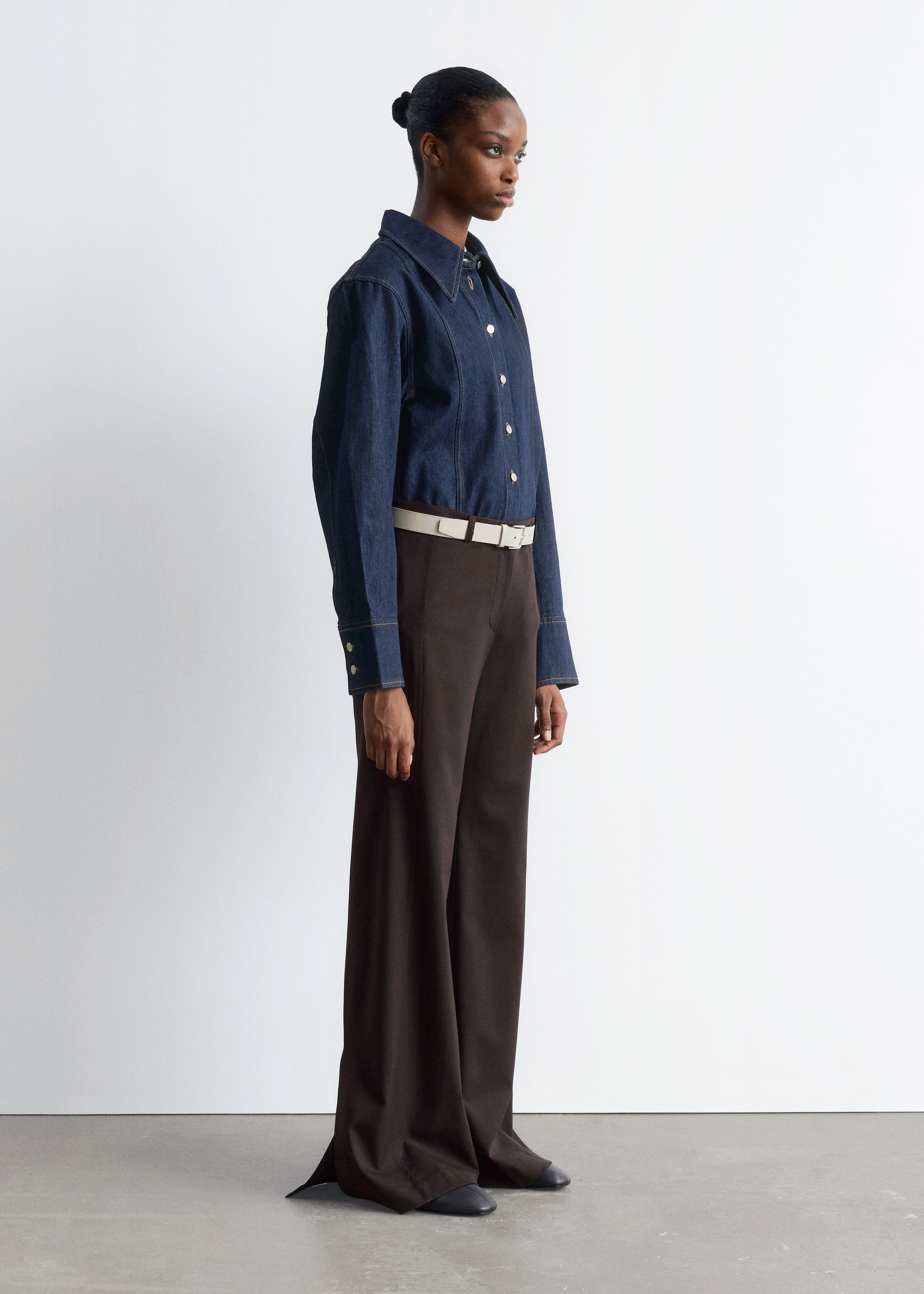 & Other Stories TOPSTITCHED DENIM SHIRT