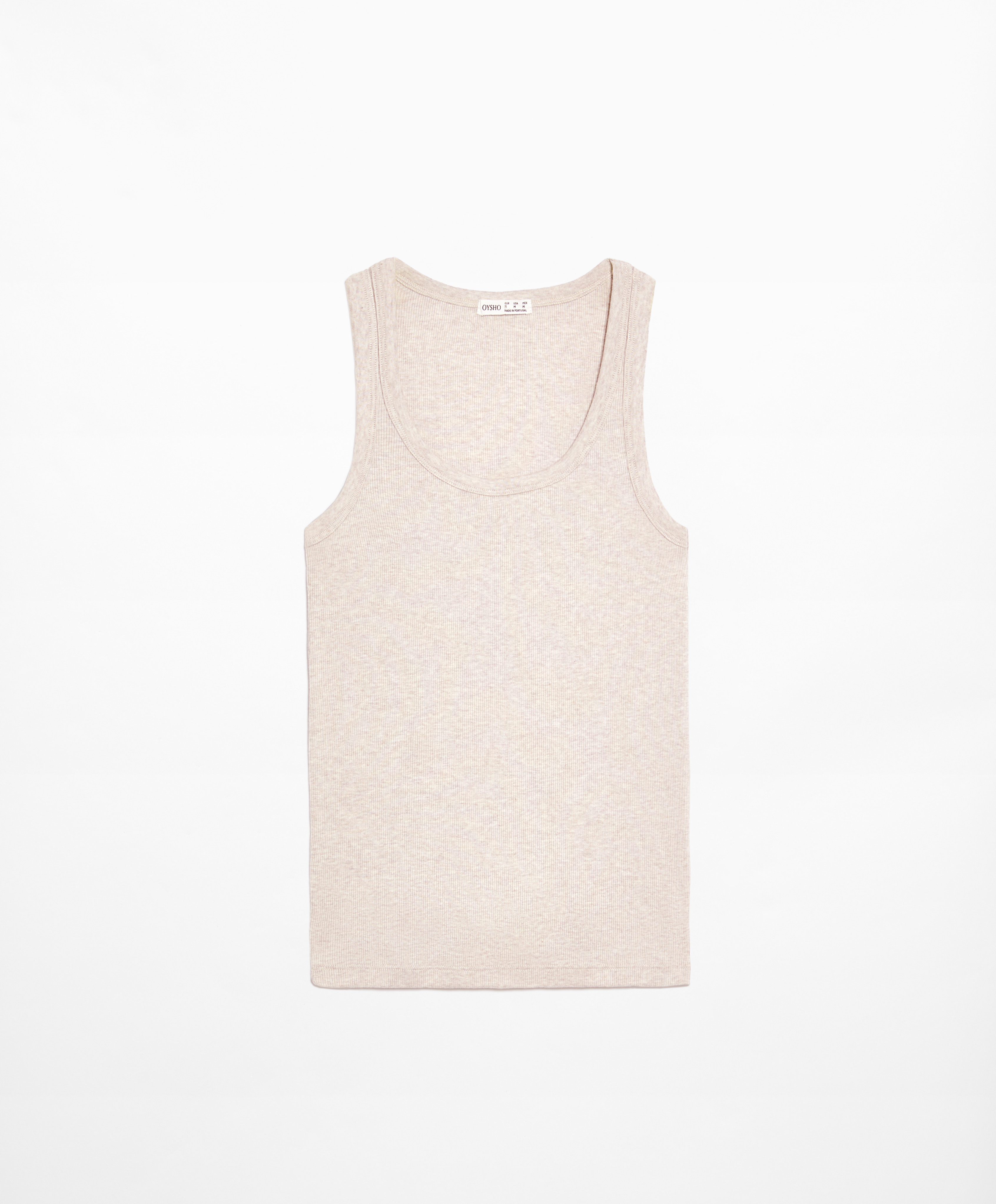 OYSHO Rib vest top with cotton and modal