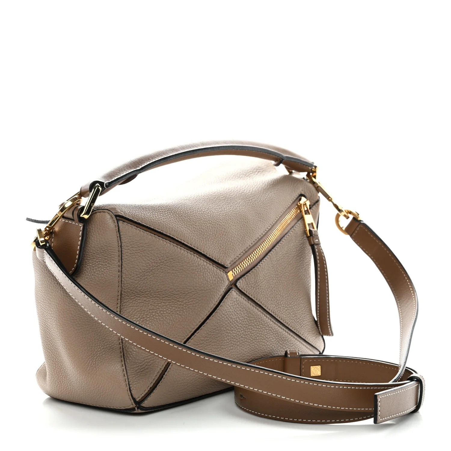 Grained Calfskin Small Puzzle Bag Sand Mink - Top Club