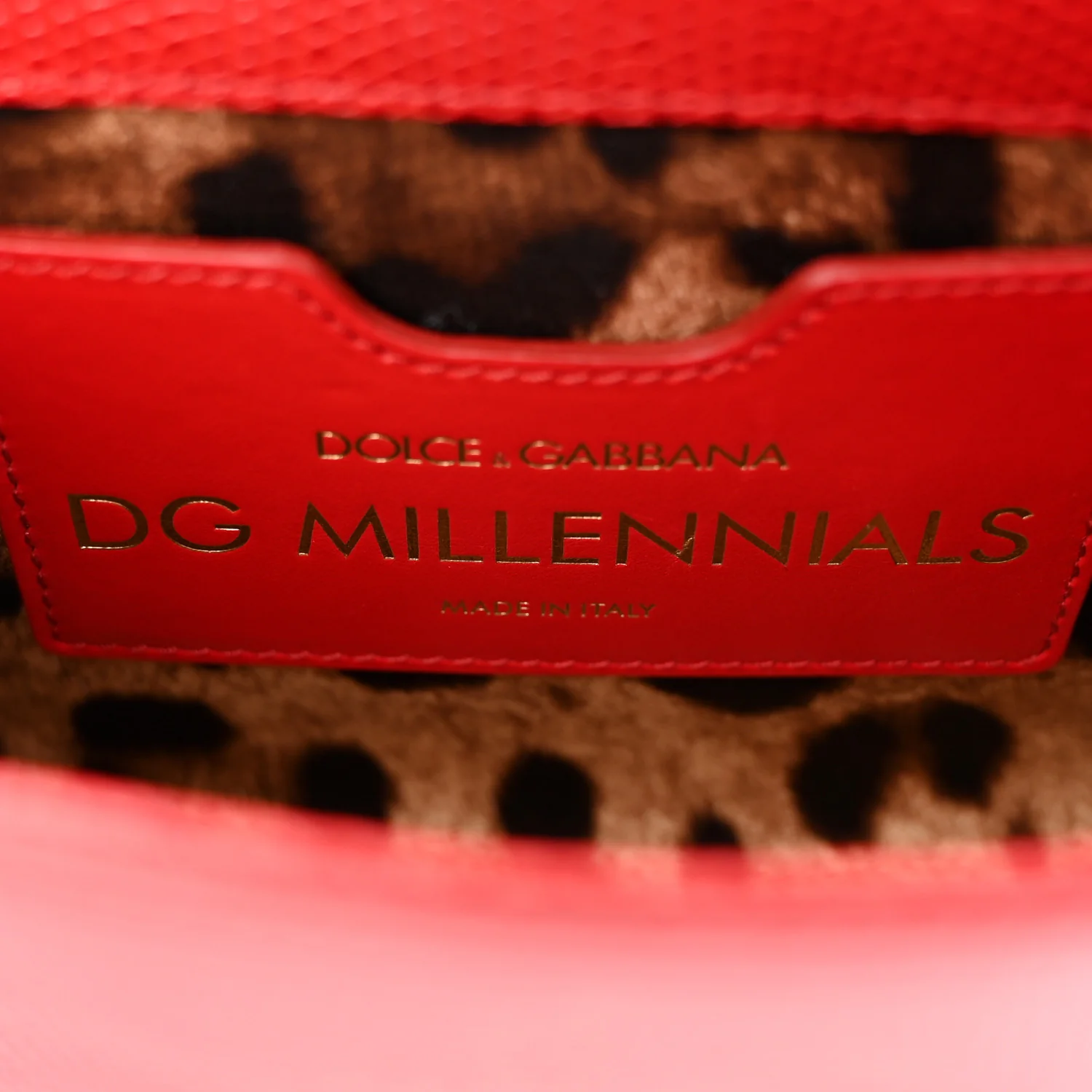 Lizard Embossed Crystal Embellished DG Millennials Mini Crossbody Bag Red - Top Club