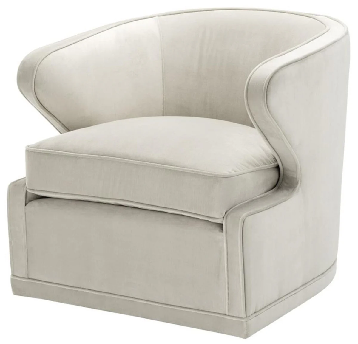 Living room armchair / swivel armchair light gray 75 x 80 x H. 73 cm - luxury living room furniture