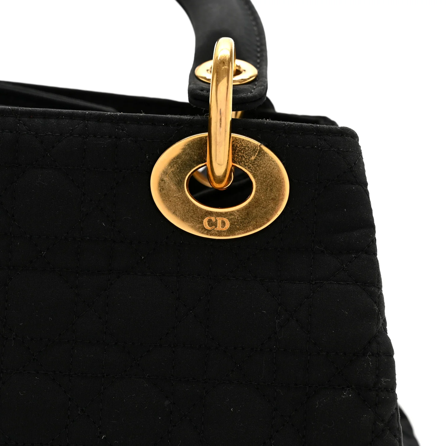 Nylon Cannage Medium Lady Dior Black - Top Club