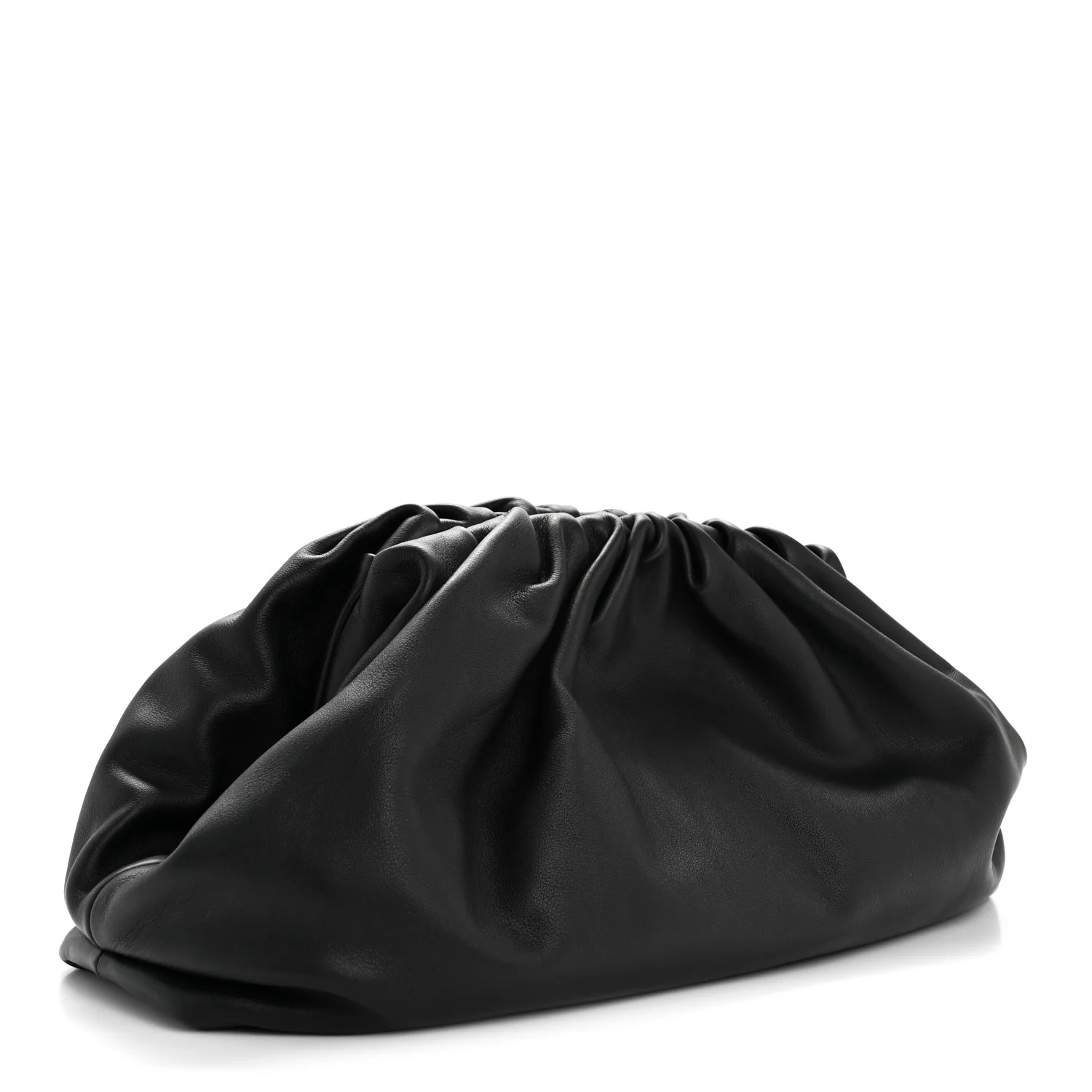 Smooth Butter Calf The Pouch Oversized Clutch Black - Top Club