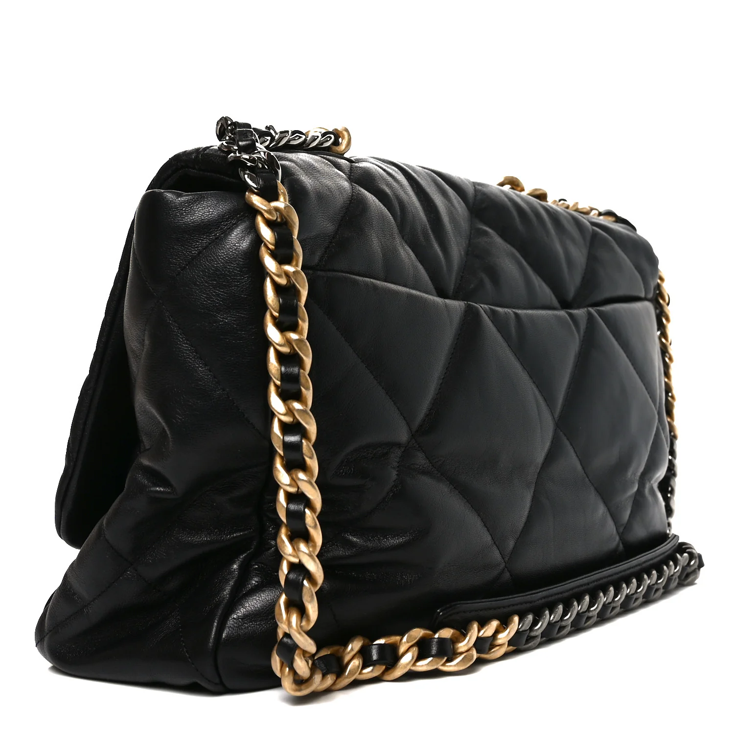 Goatskin Quilted Maxi Chanel 19 Flap Black - Top Club