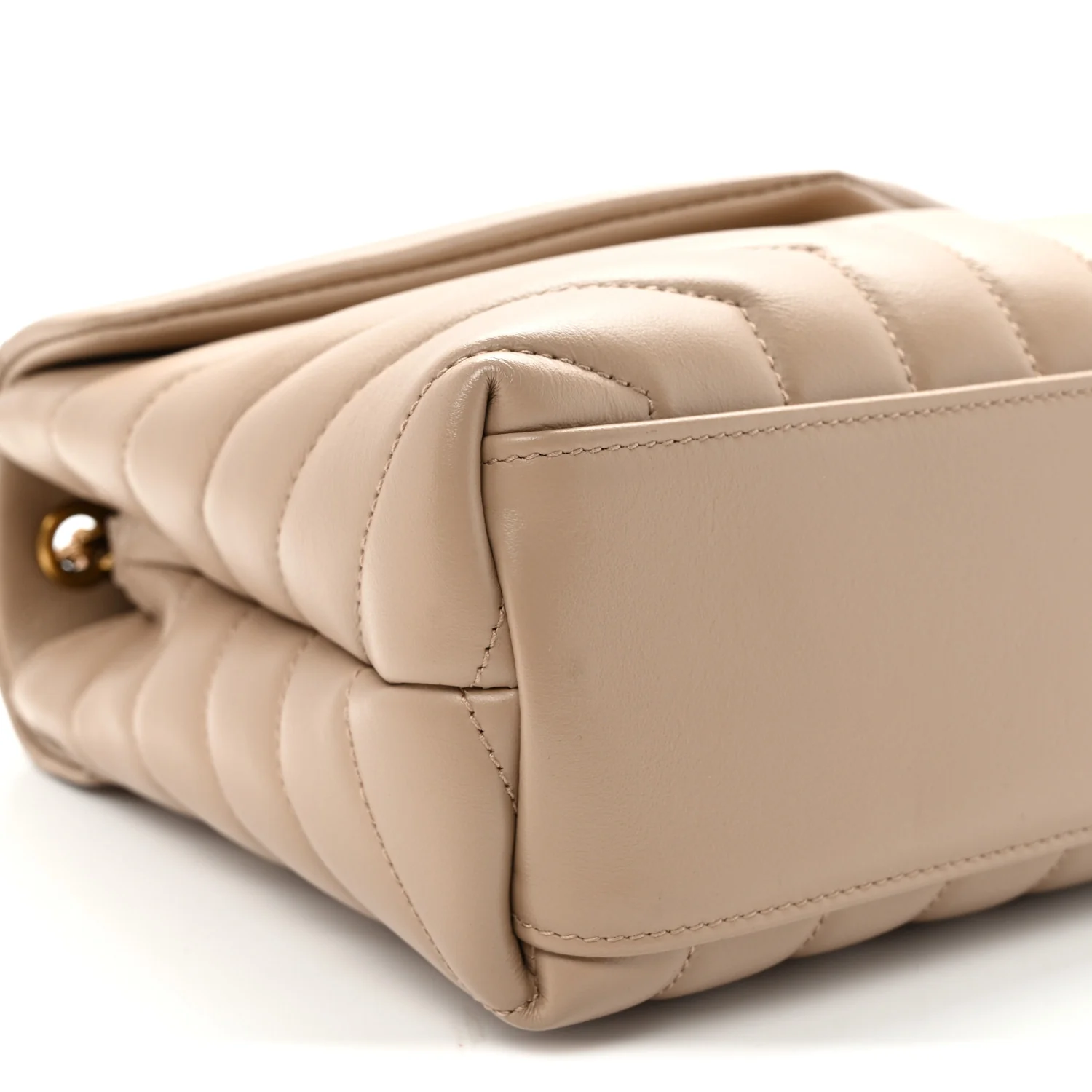 Calfskin Y Quilted Monogram Small Loulou Chain Satchel Dark Beige - Top Club