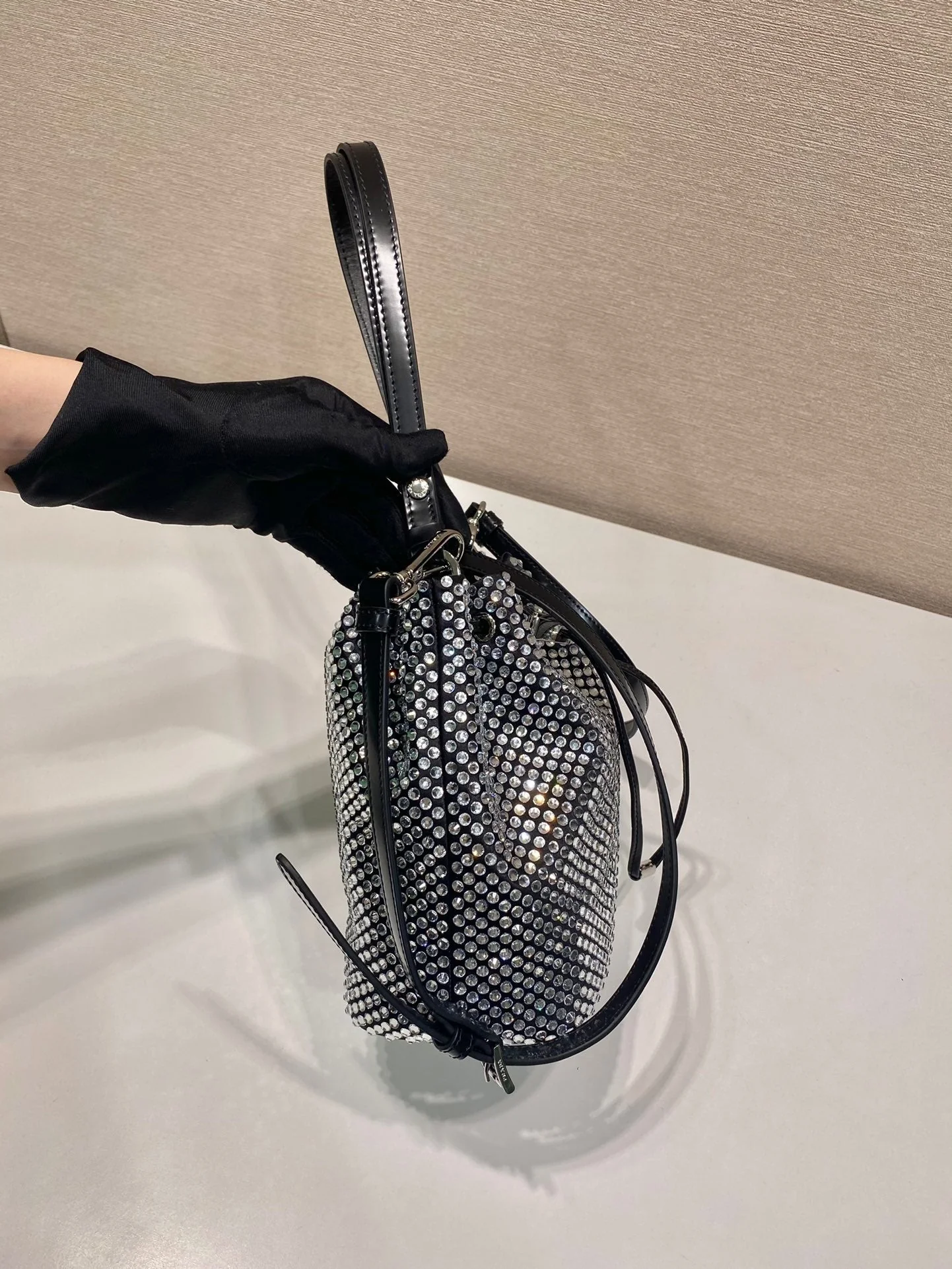 Prada Satin Mini-Bag With Crystals size 16 x 21 x 10 cm - Top Club
