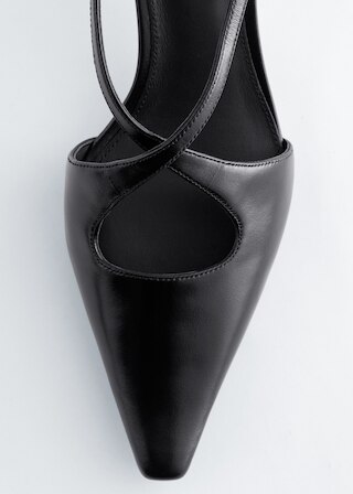 & Other Stories CRISS-CROSS LEATHER SLINGBACK PUMPS