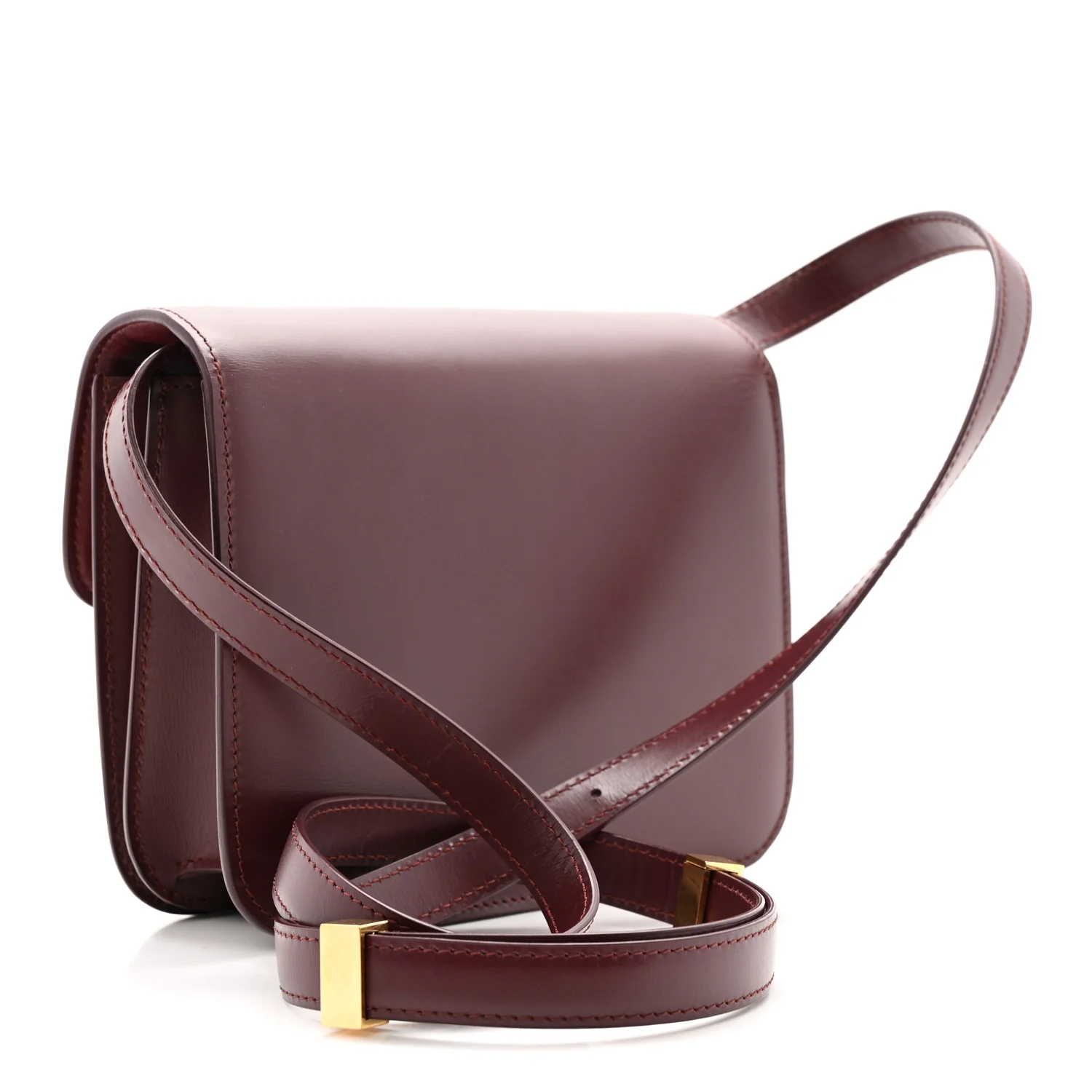 Liege Calfskin Teen Classic Box Flap Bag Burgundy - Top Club