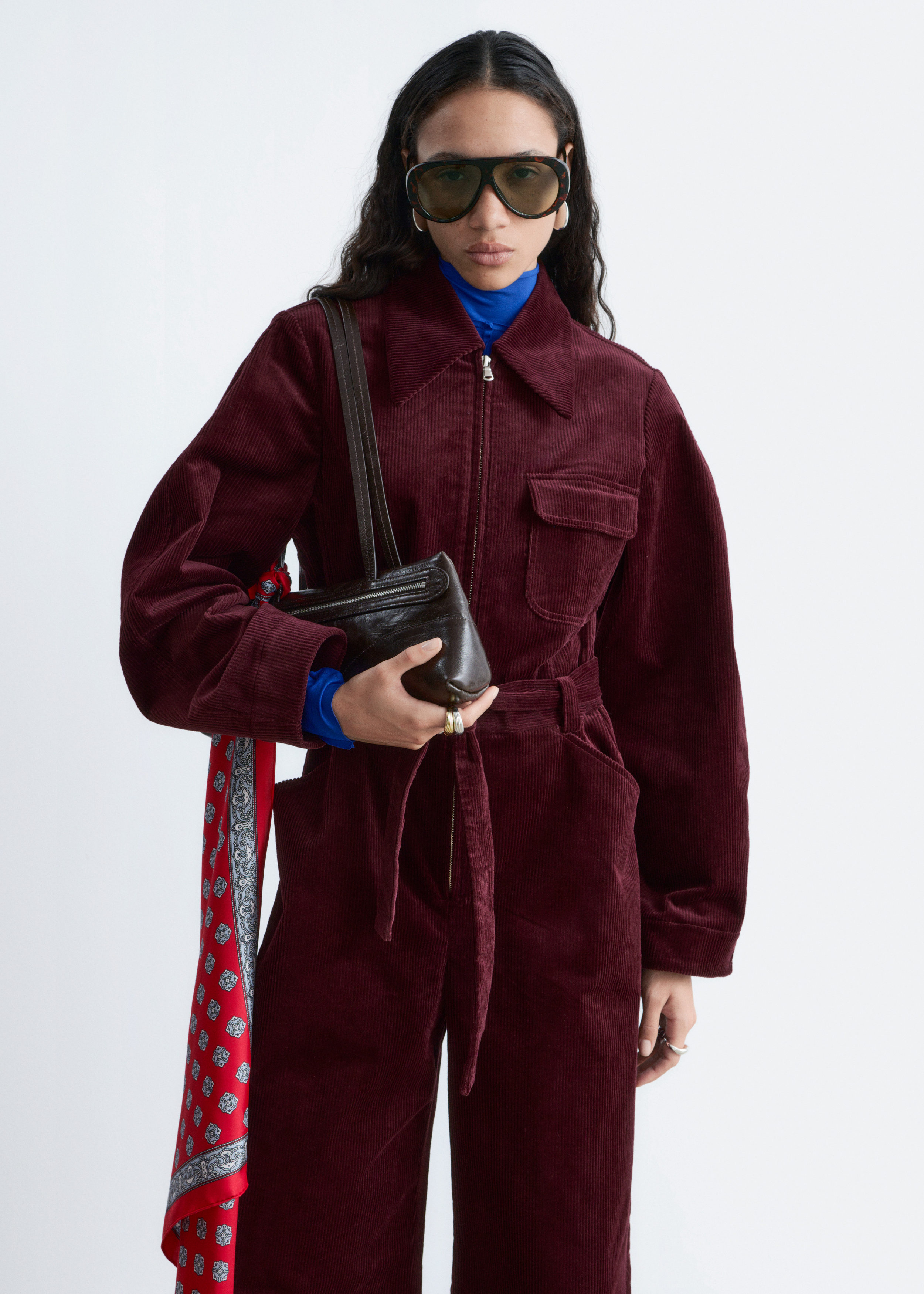 & Other Stories BELTED CORDUROY JUMPSUIT