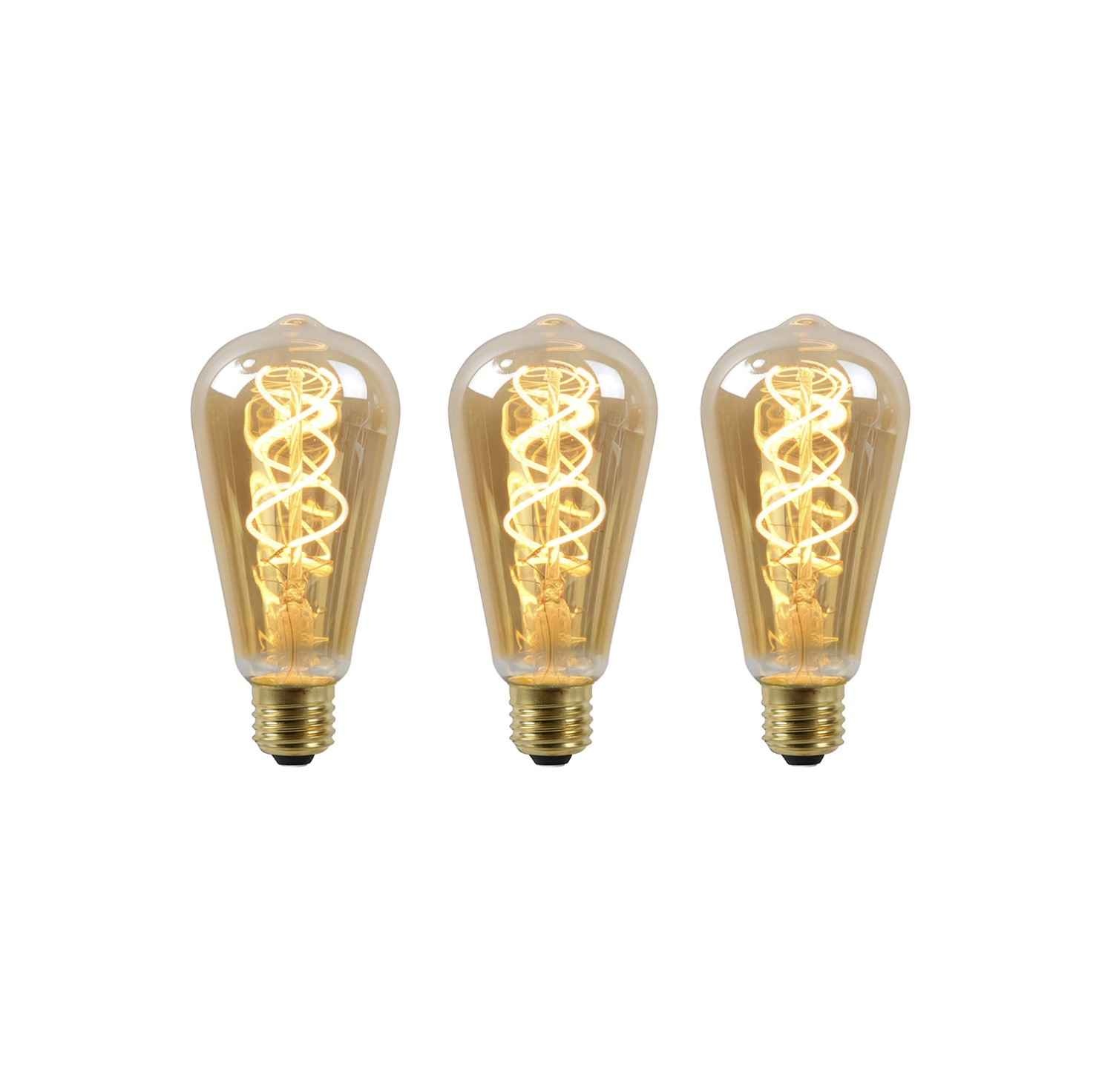 SET - 3X EDISON SPIRAAL AMBER