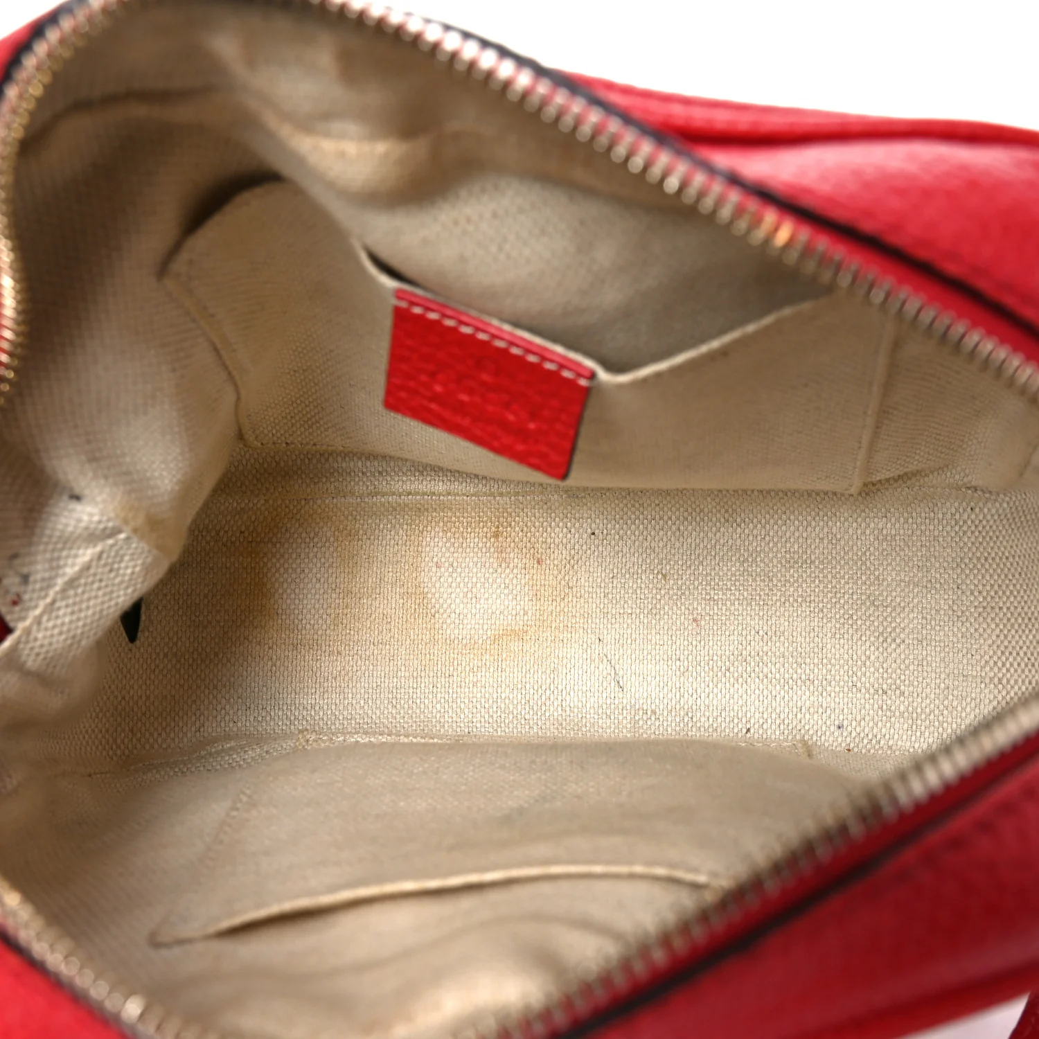 Pebbled Calfskin Small Soho Disco Bag Vibrant Red - Top Club