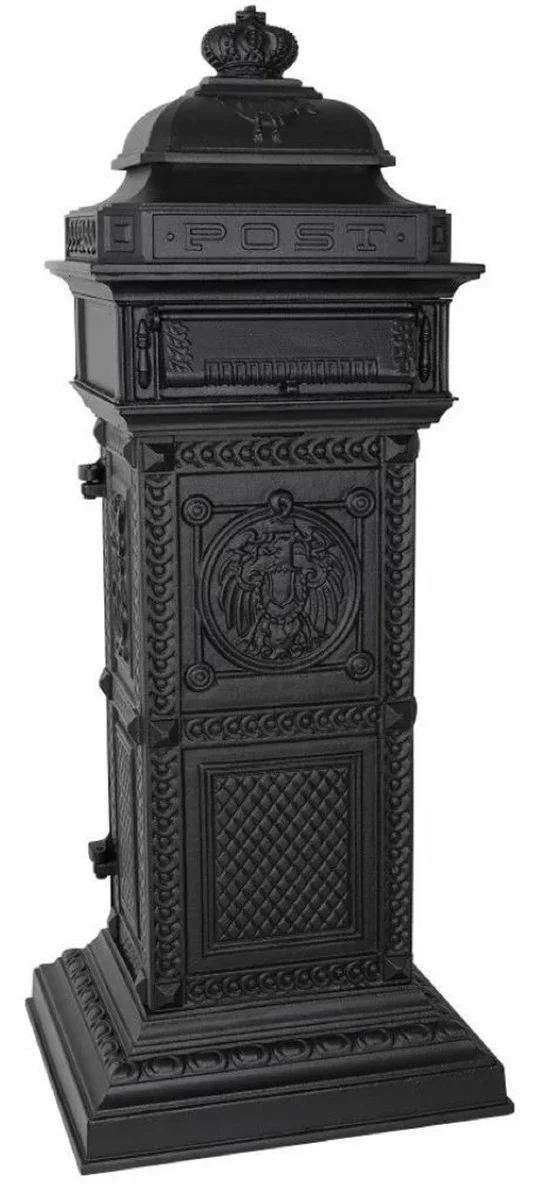Art Nouveau standing mailbox black 50 x 43 x H. 120 cm - column mailbox in English style - antique style mailbox - nostalgic mailbox
