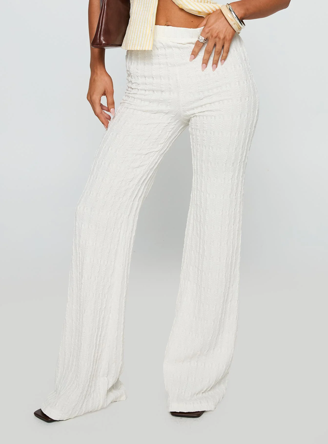 Leisure State Knit Pant White