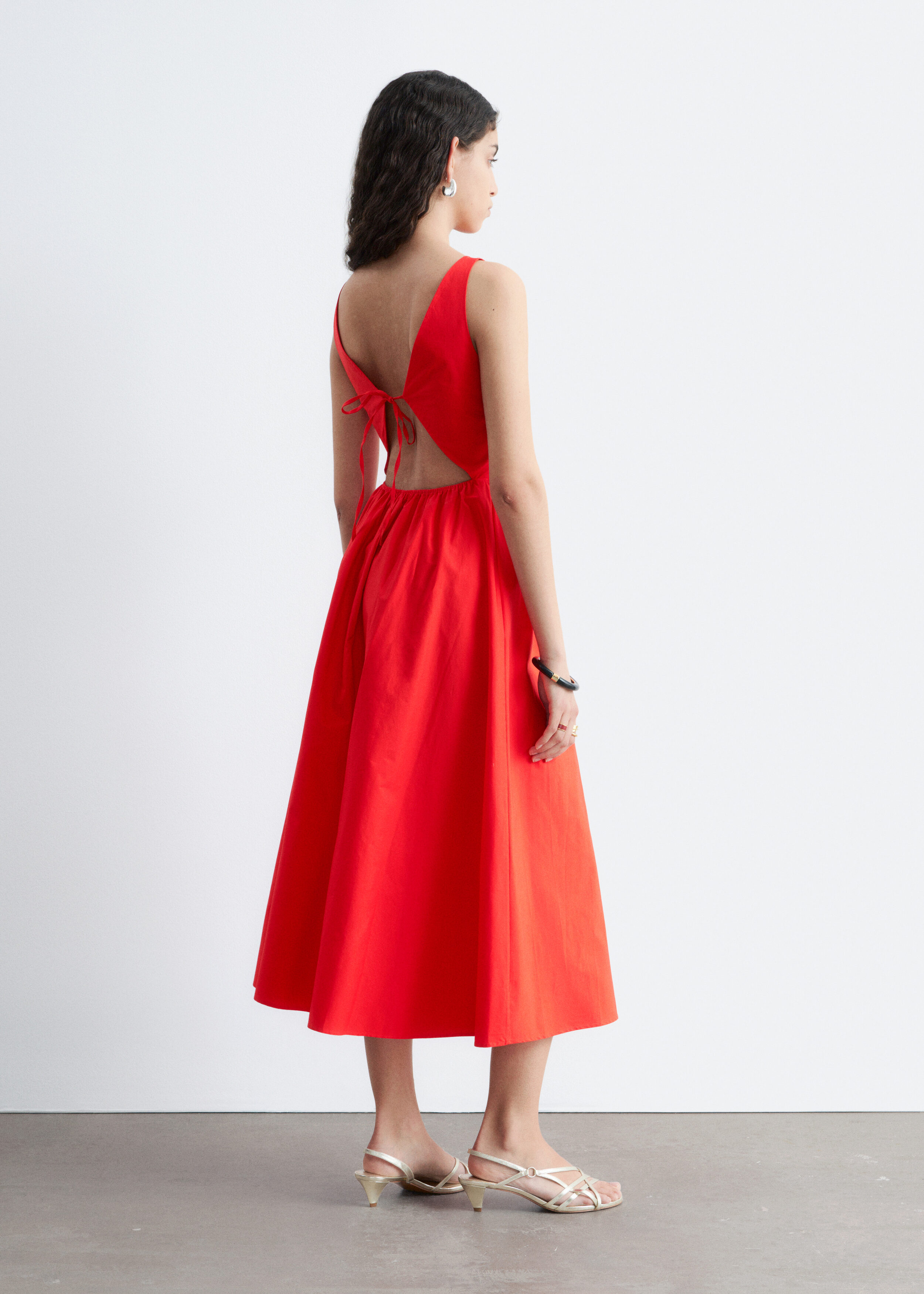 & Other Stories TIE-BACK MIDI DRESS