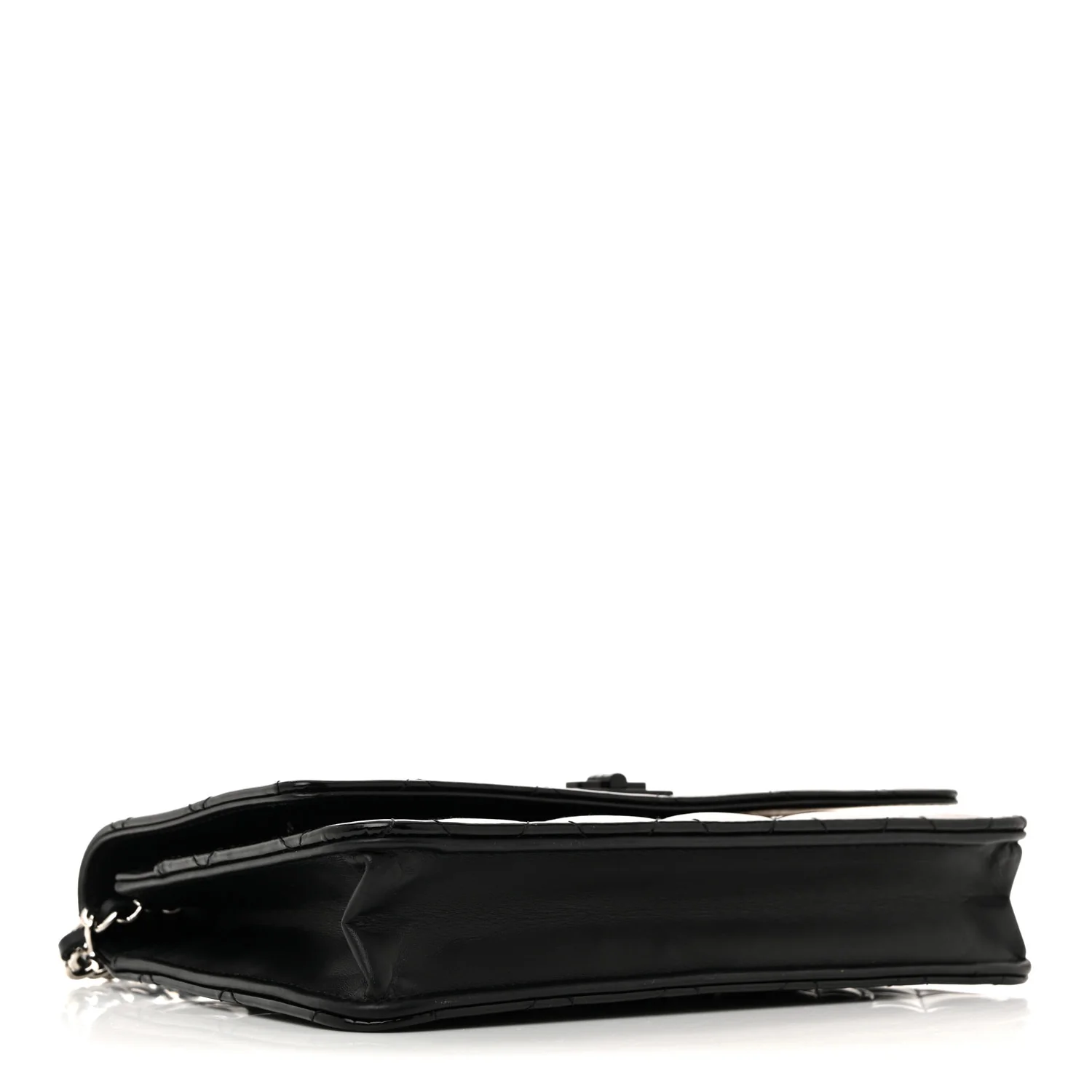 Patent Calfskin Quilted Reissue Wallet On Chain WOC So Black - Top Club