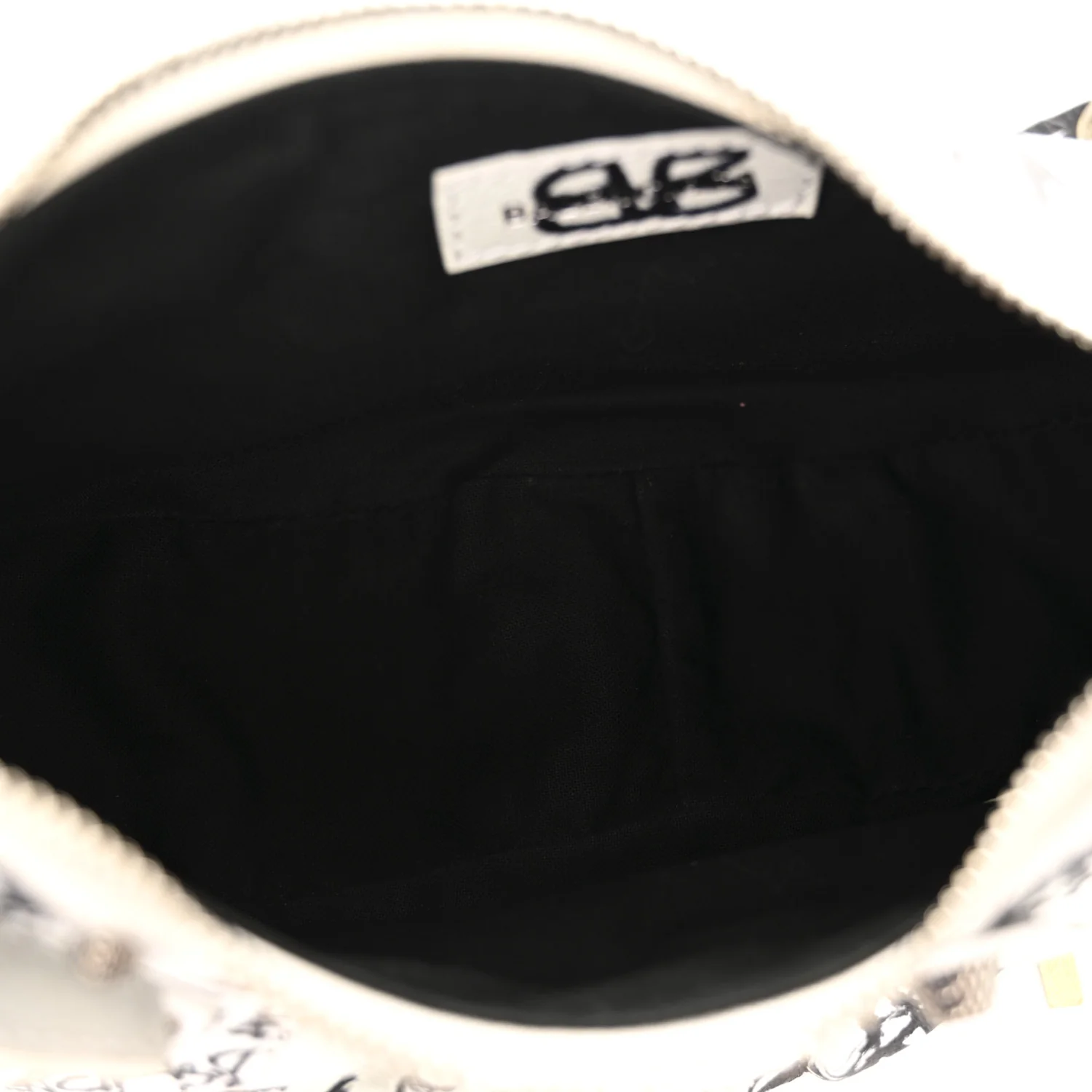 Agneau Arena Graffiti Le Cagole Shoulder Bag XS White Black - Top Club