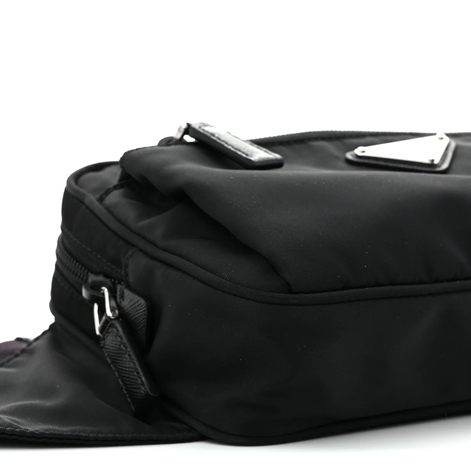 Re-Nylon Saffiano Belt Bag Black - Top Club