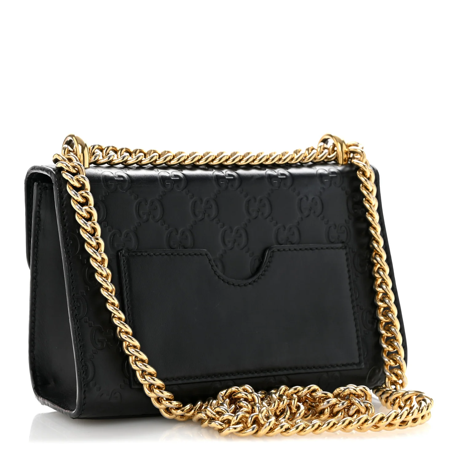 Guccissima Small Padlock Shoulder Bag Black - Top Club