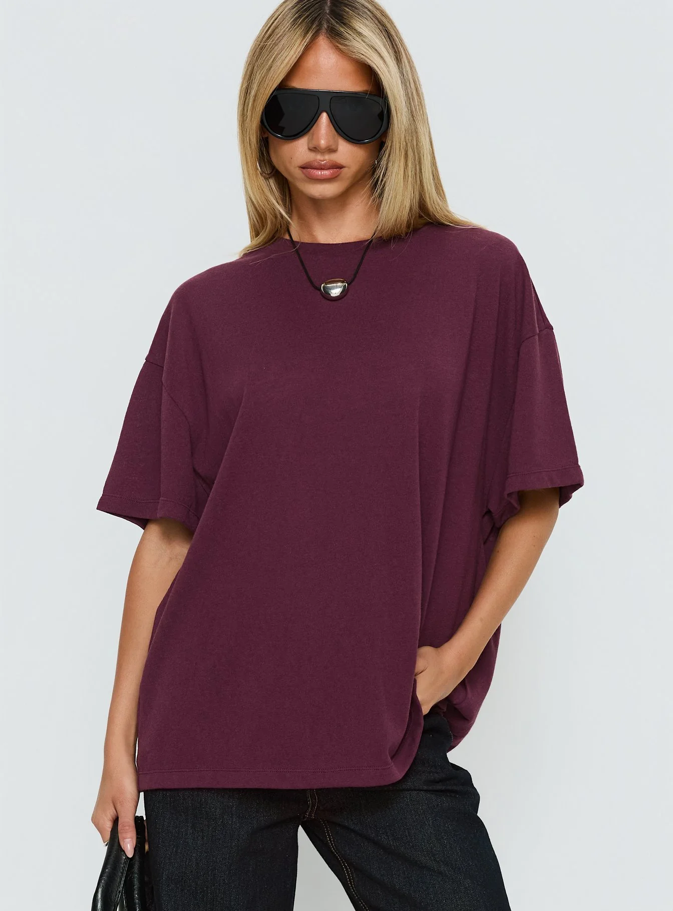 Zaydee Oversized Tee Cherry