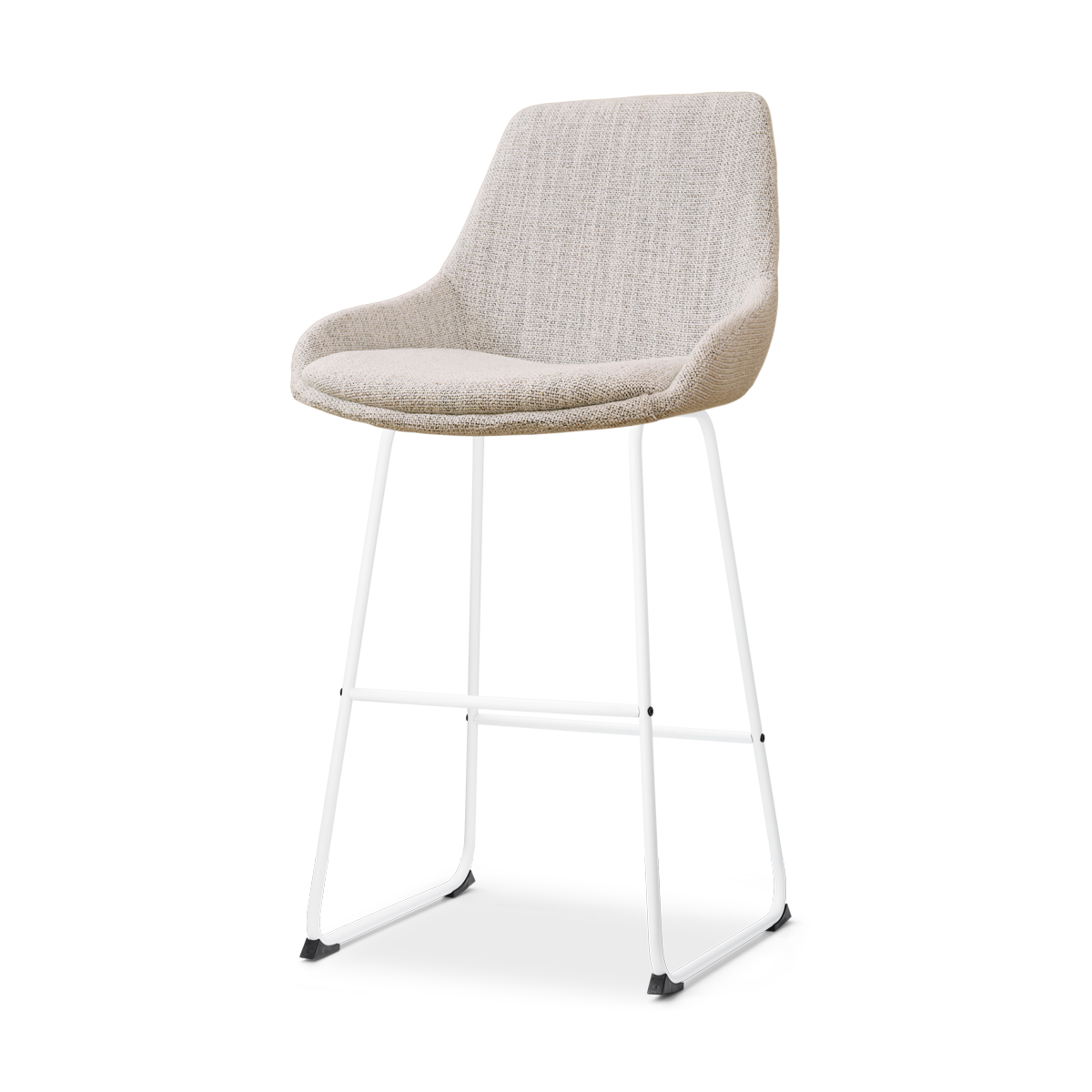 Barkruk Nino-Isa grjis beige gemêleerd - wit 75 cm