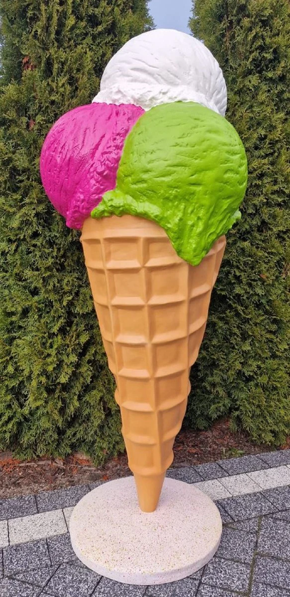 Luxury decorative ice cream in a cone multicolored H. 185 cm - Large decorative ice cream - Weatherproof XXL decorative ice cream - Restaurant decoration - Gastronomy decoration - Ice cream parlor decoration
