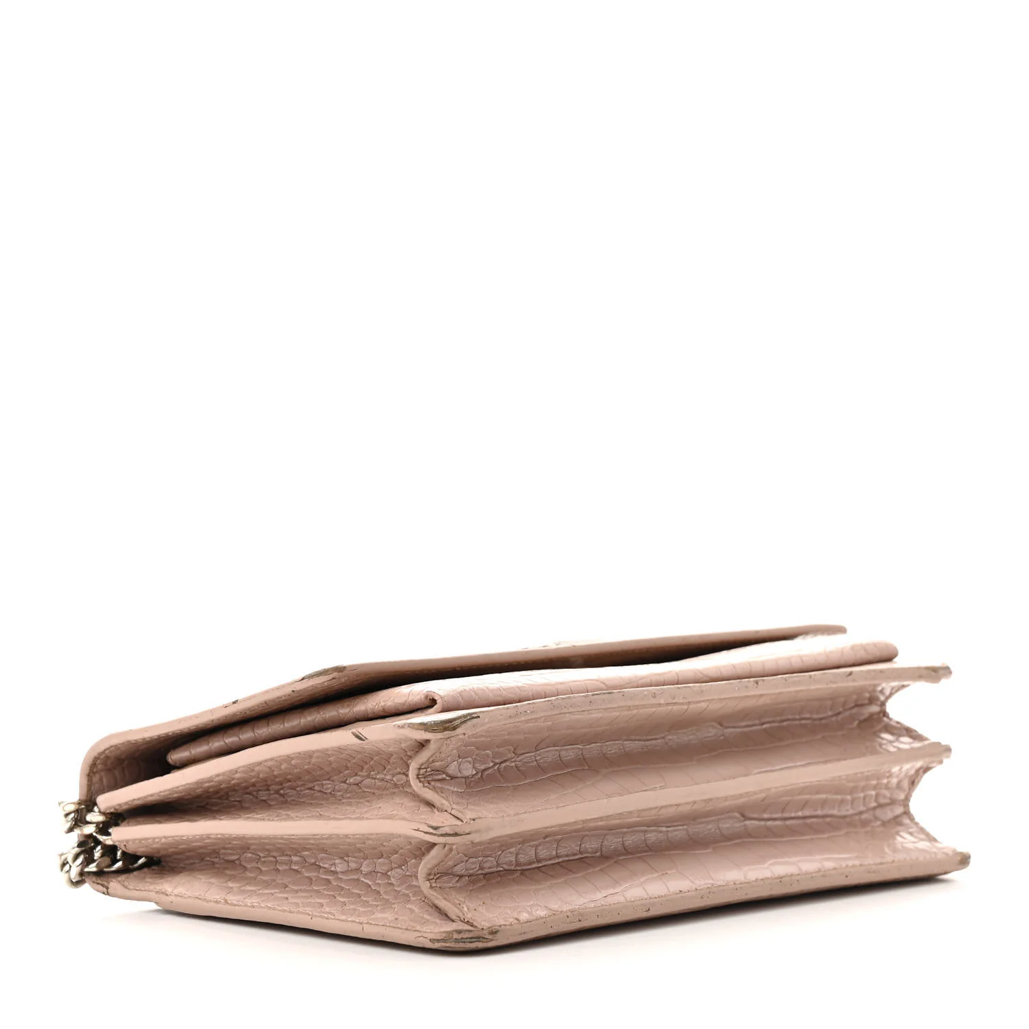 Calfskin Crocodile Embossed Medium Monogram Sunset Rose Antic - Top Club