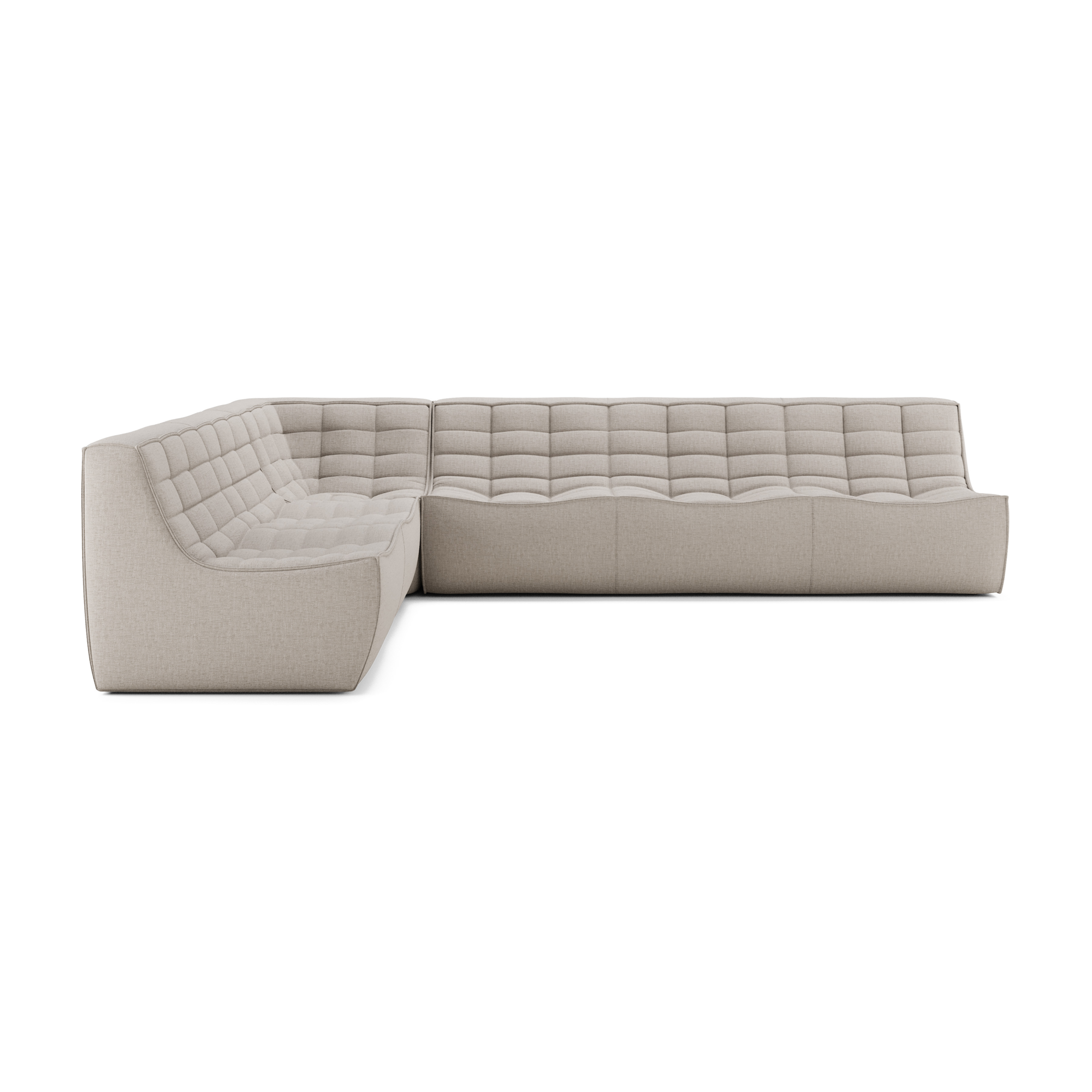 Modulaire bank N701 beige set 2 seat, 3 seat, 90° recht hoek