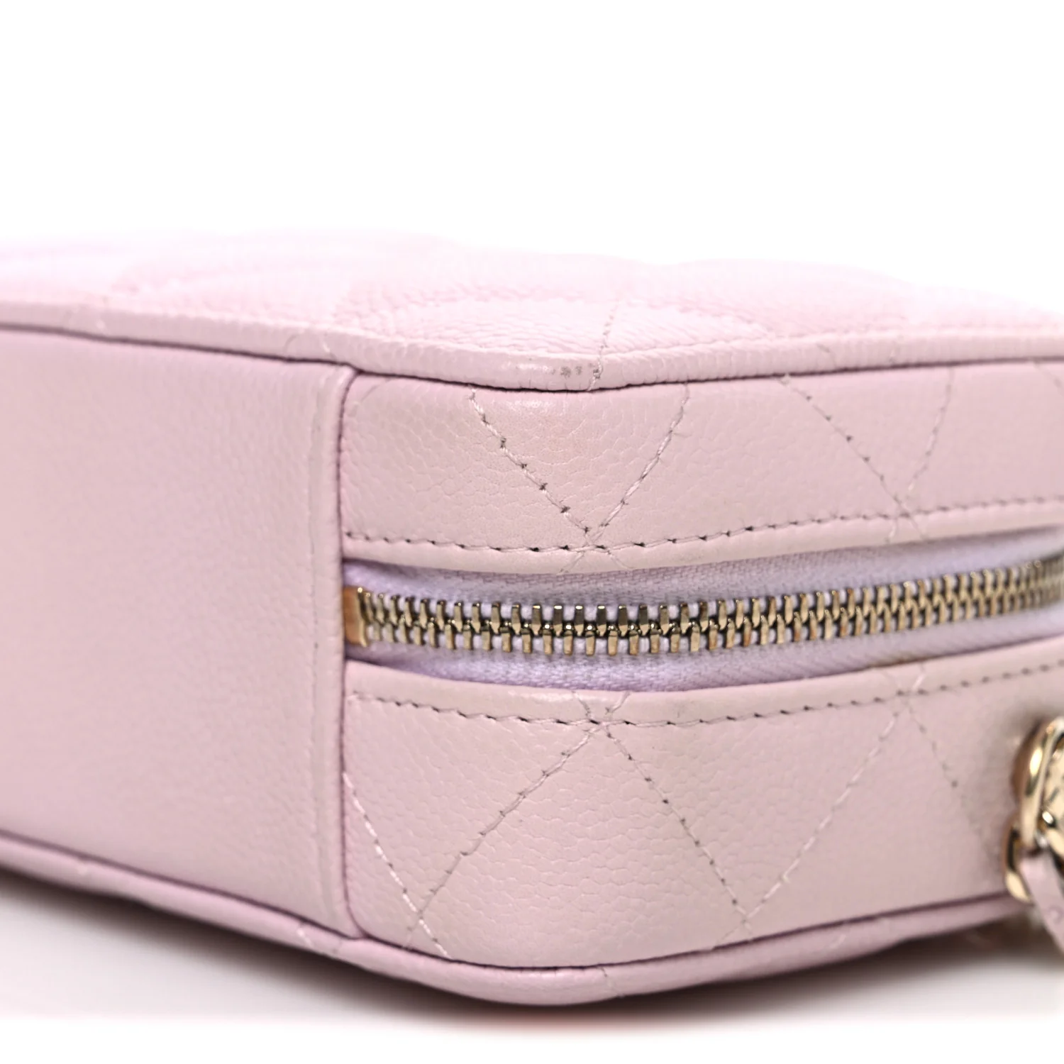 Caviar Quilted Top Handle Vanity Case Pink - Top Club