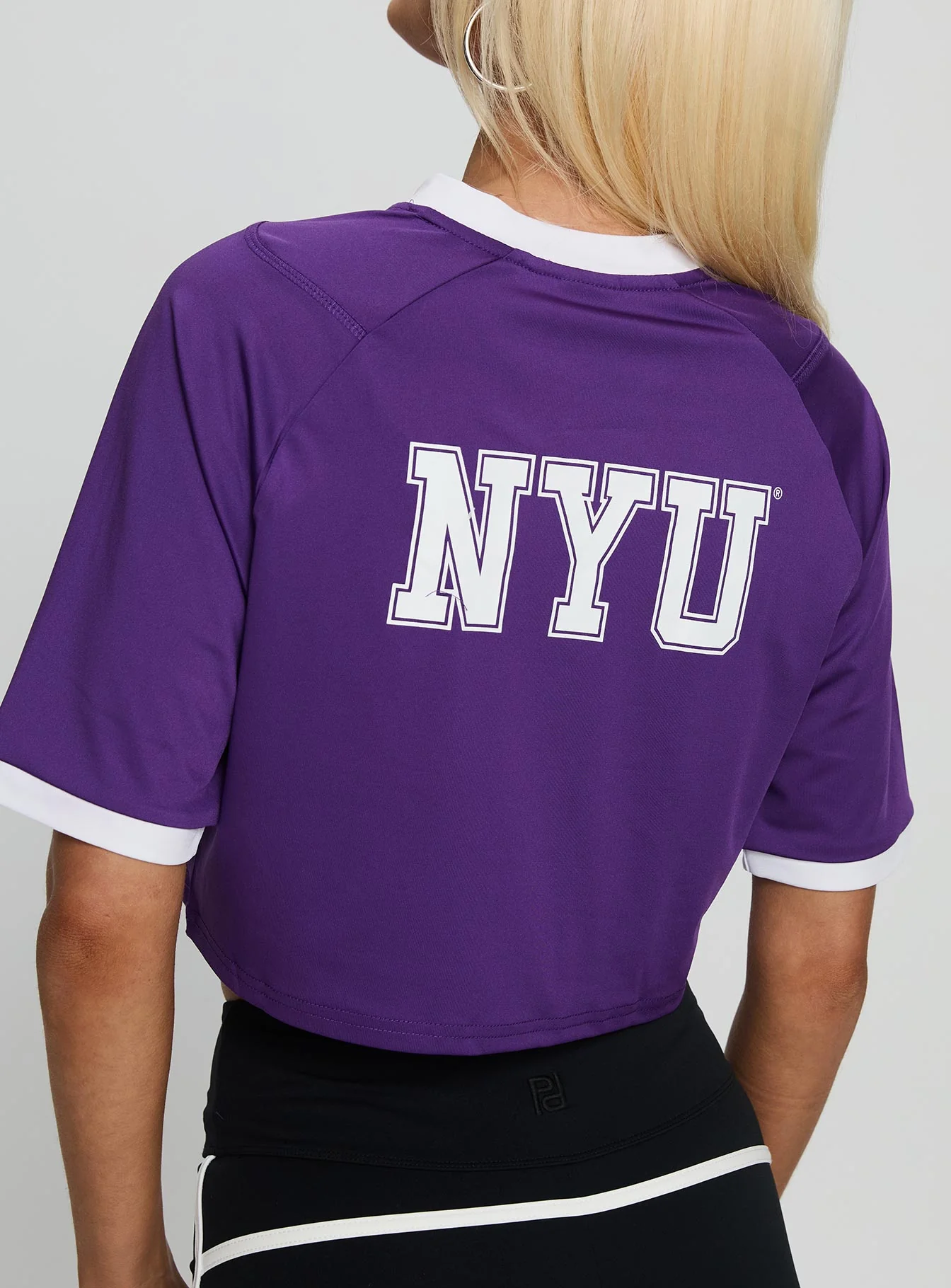 NYU Cropped Soccer Jersey Tee Purple