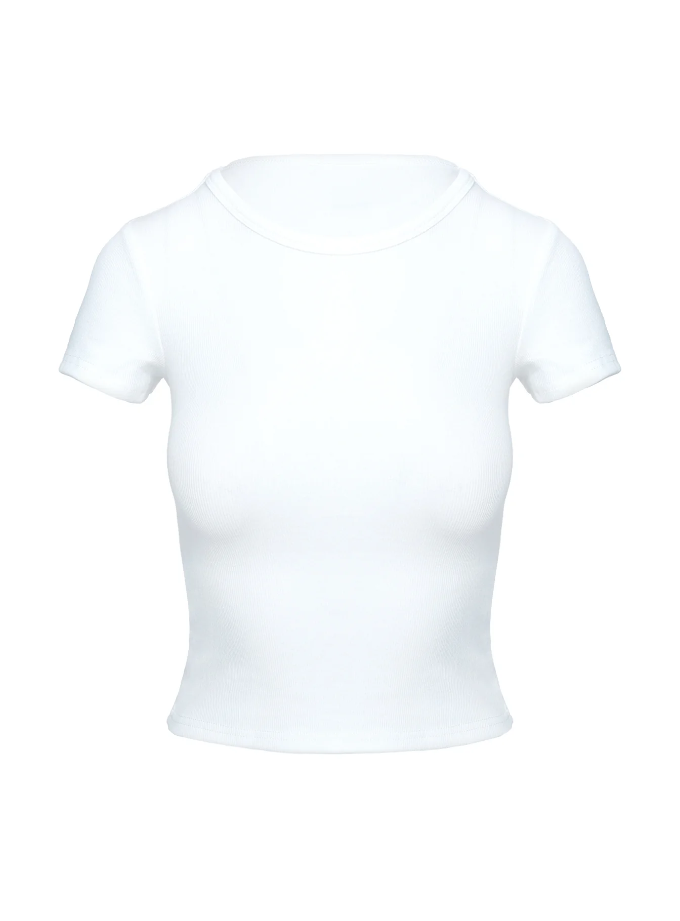 Baseline Scoop Rib Tee White
