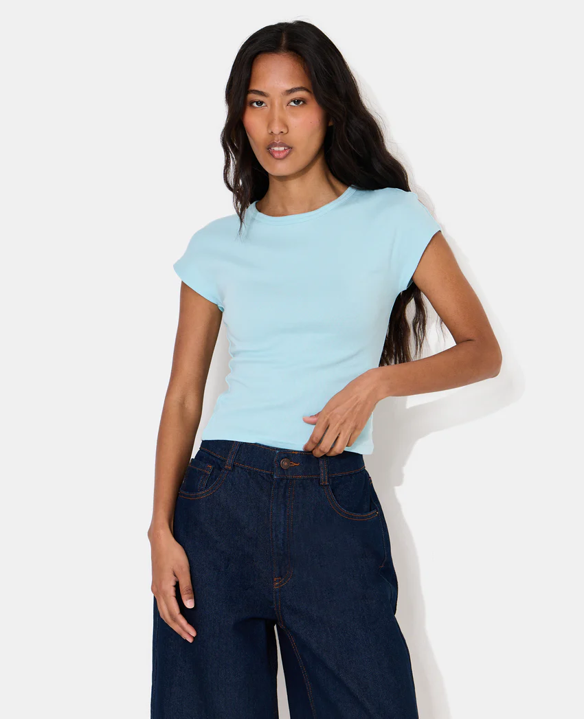Pimkie T-shirt ajusté col rond et manches raccourcies