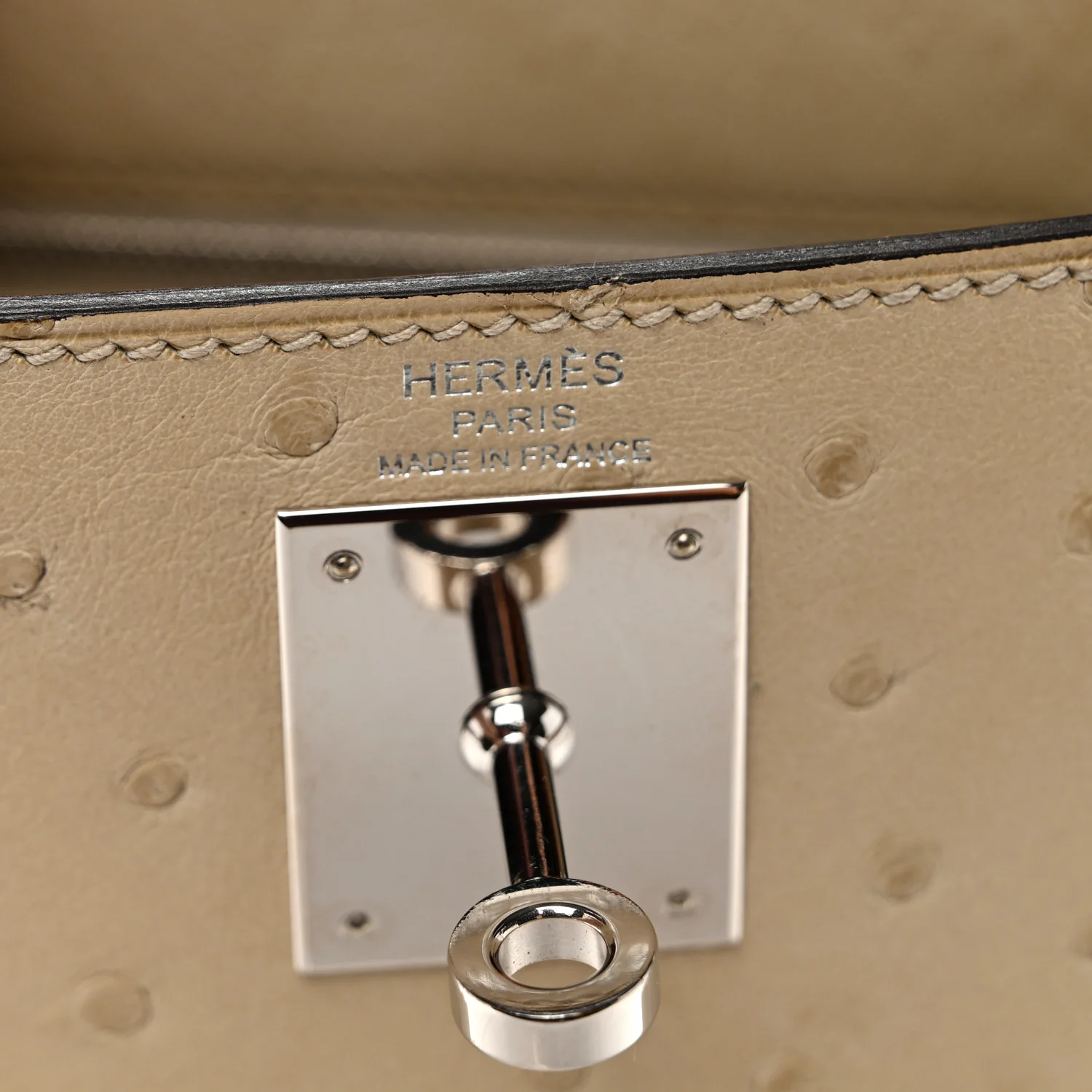 Ostrich Kelly Sellier 28 Parchemin - Top Club