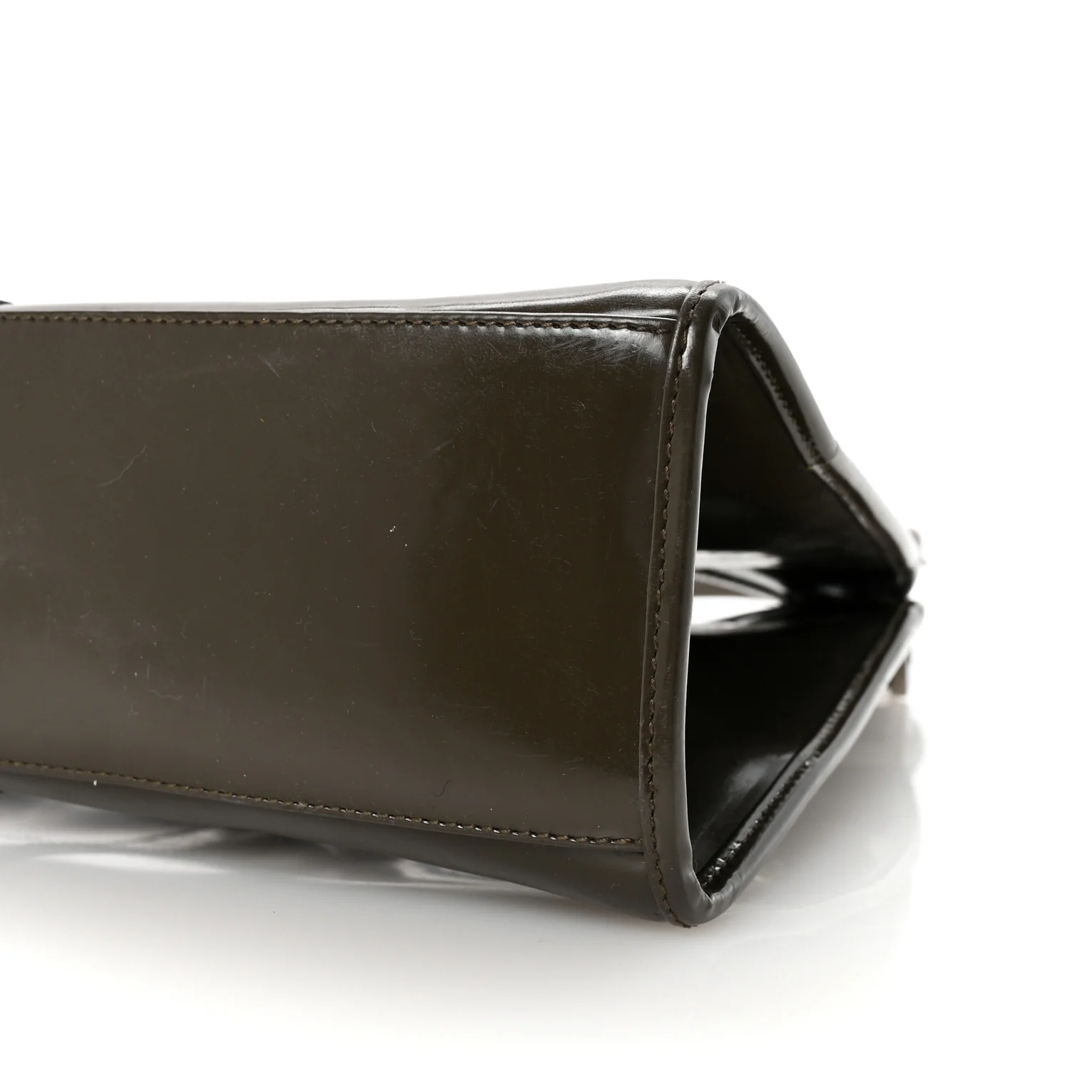 Patent Bardot Shoulder Bag Olive Green - Top Club
