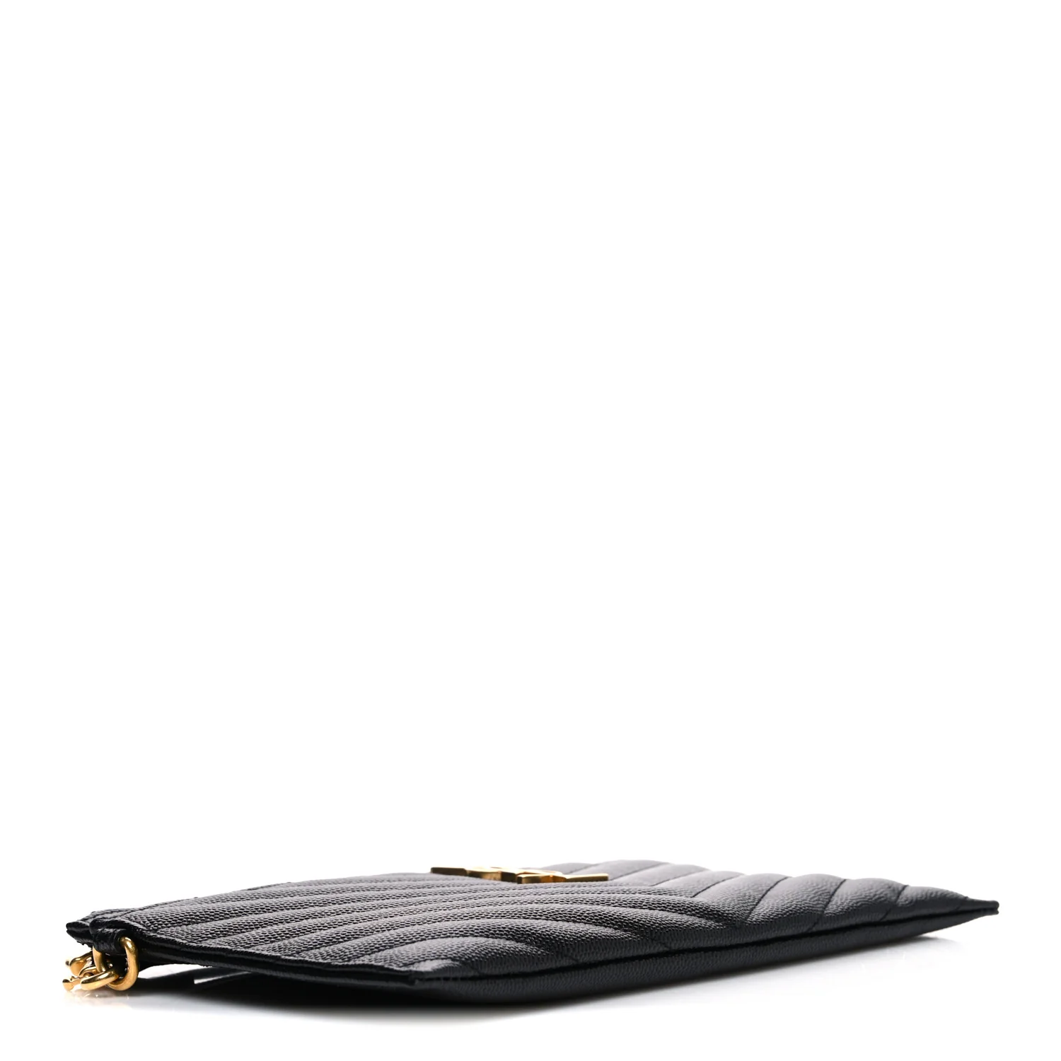 Grain De Poudre Chevron Monogram Large Bill Pouch Black - Top Club