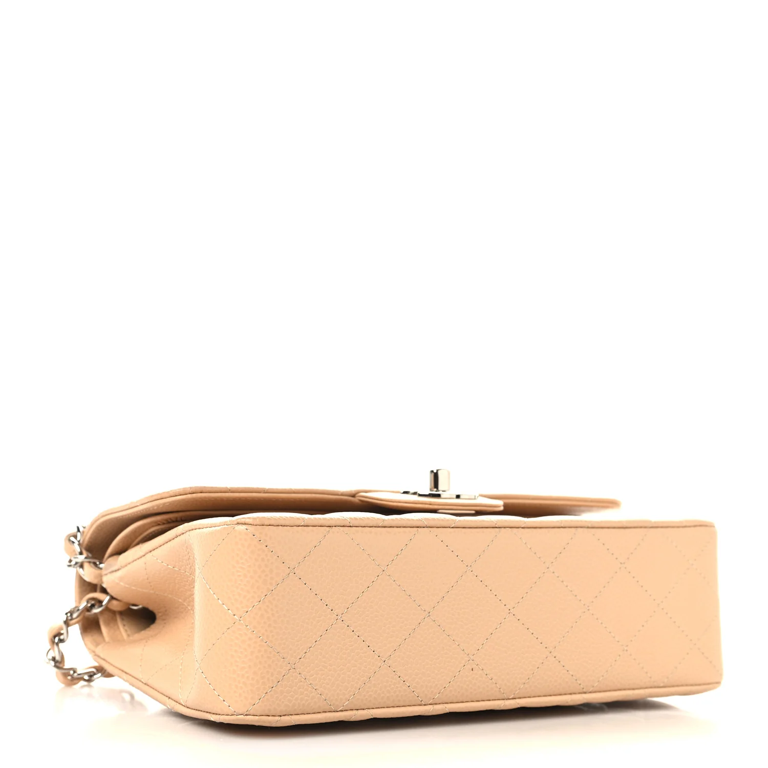 Caviar Quilted Small Double Flap Beige - Top Club