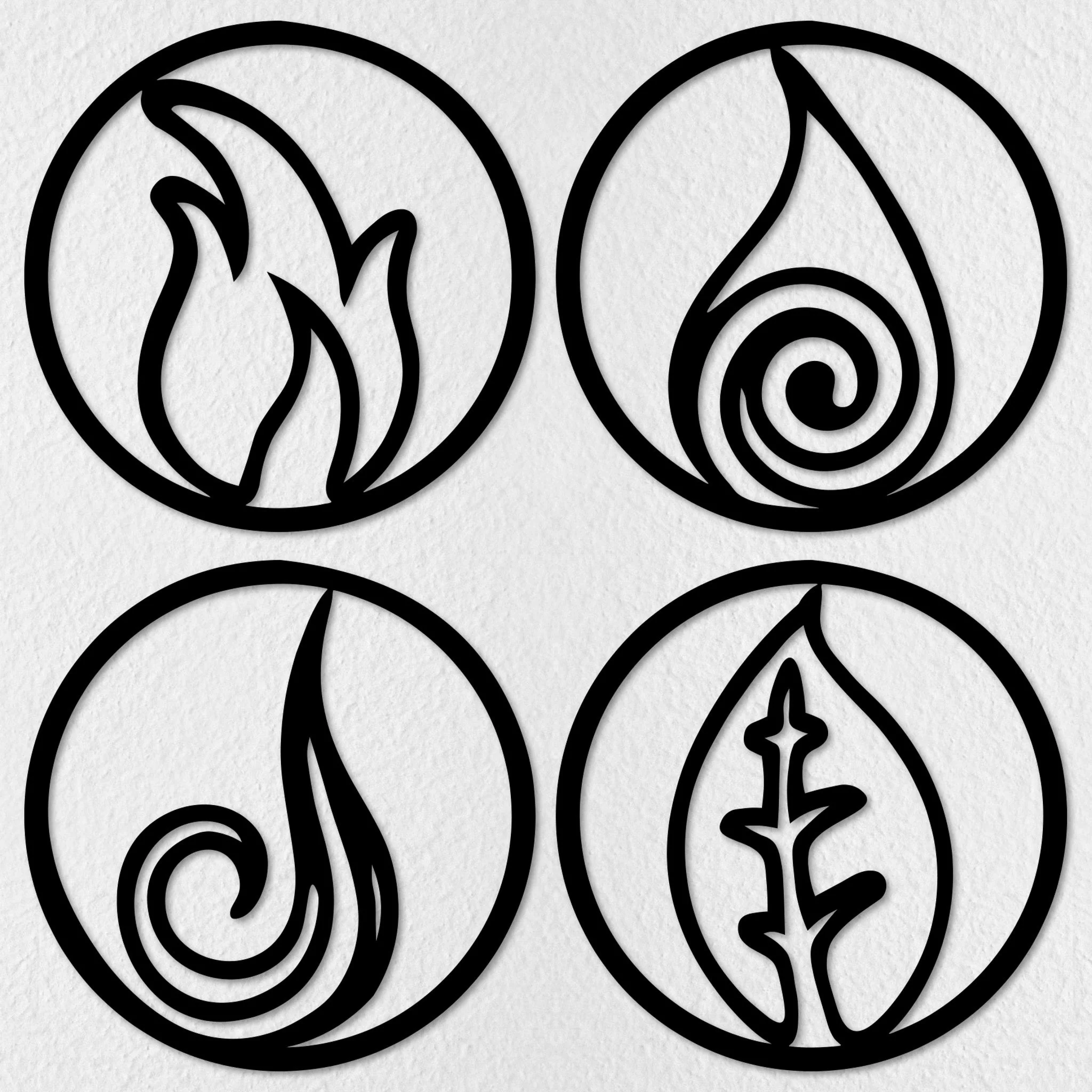 Four Elements - Round Metal Art - Alvarez Pro Painting LLC