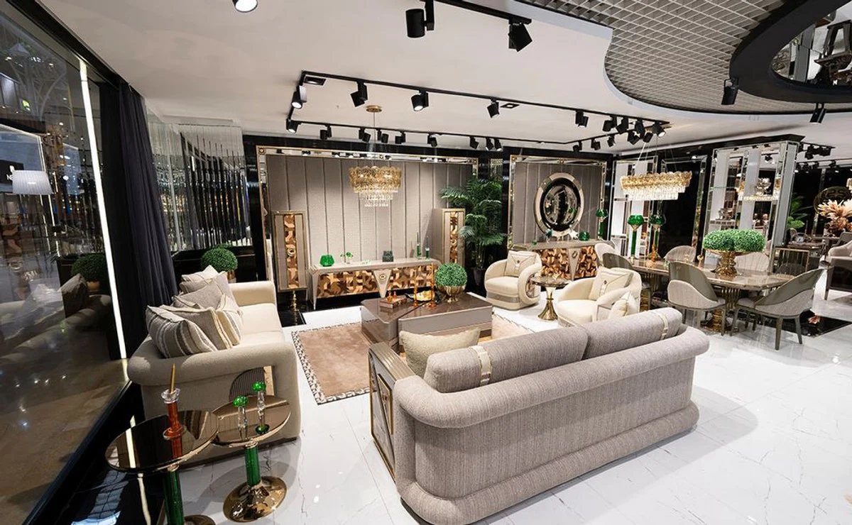 Luxury Sofa Cream / Brown / Gray / Gold - Living Room Sofa - Hotel Sofa - Living Room Furniture - Hotel Furniture - Luxury Furniture
